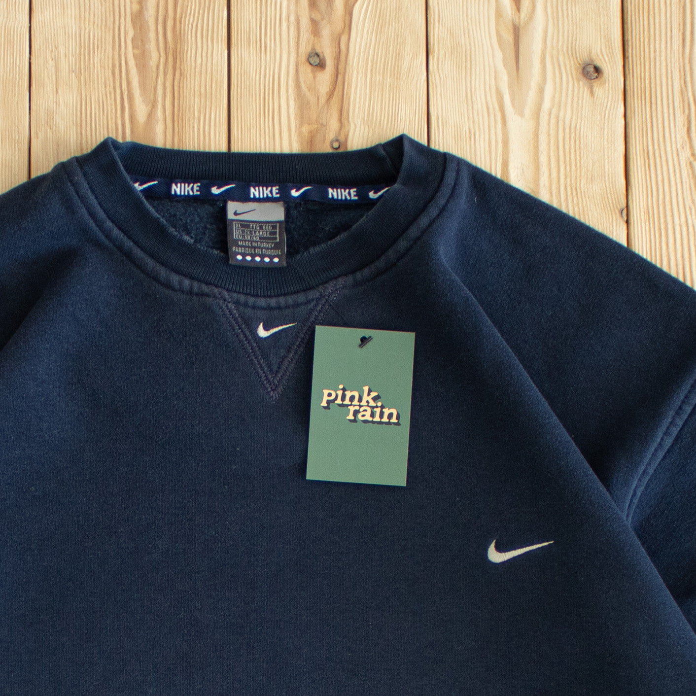 (L) Nike Vintage Double Swoosh Embroidered Sweatshirt Blue