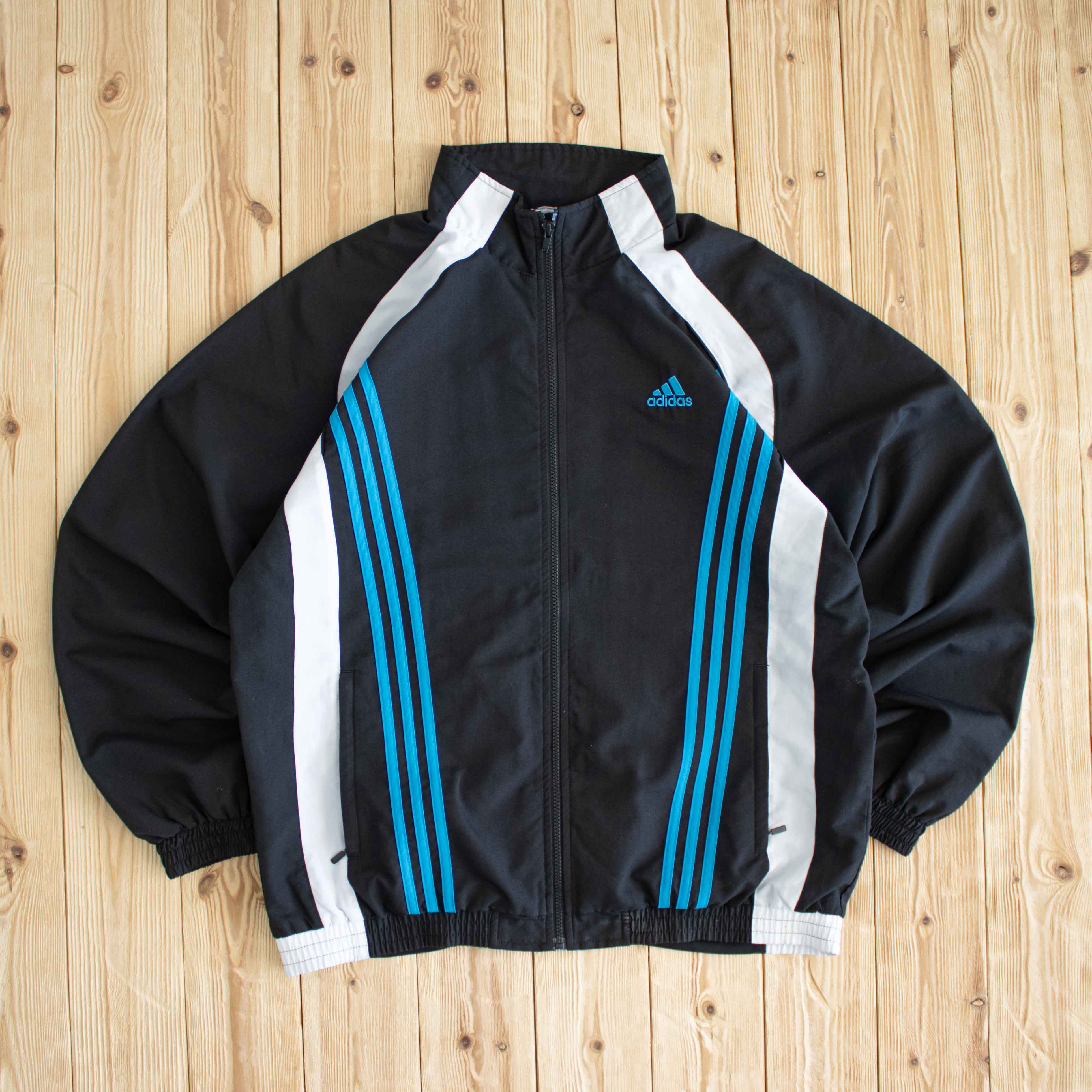 (XL) Adidas Vintage Embroidered Jacket Black