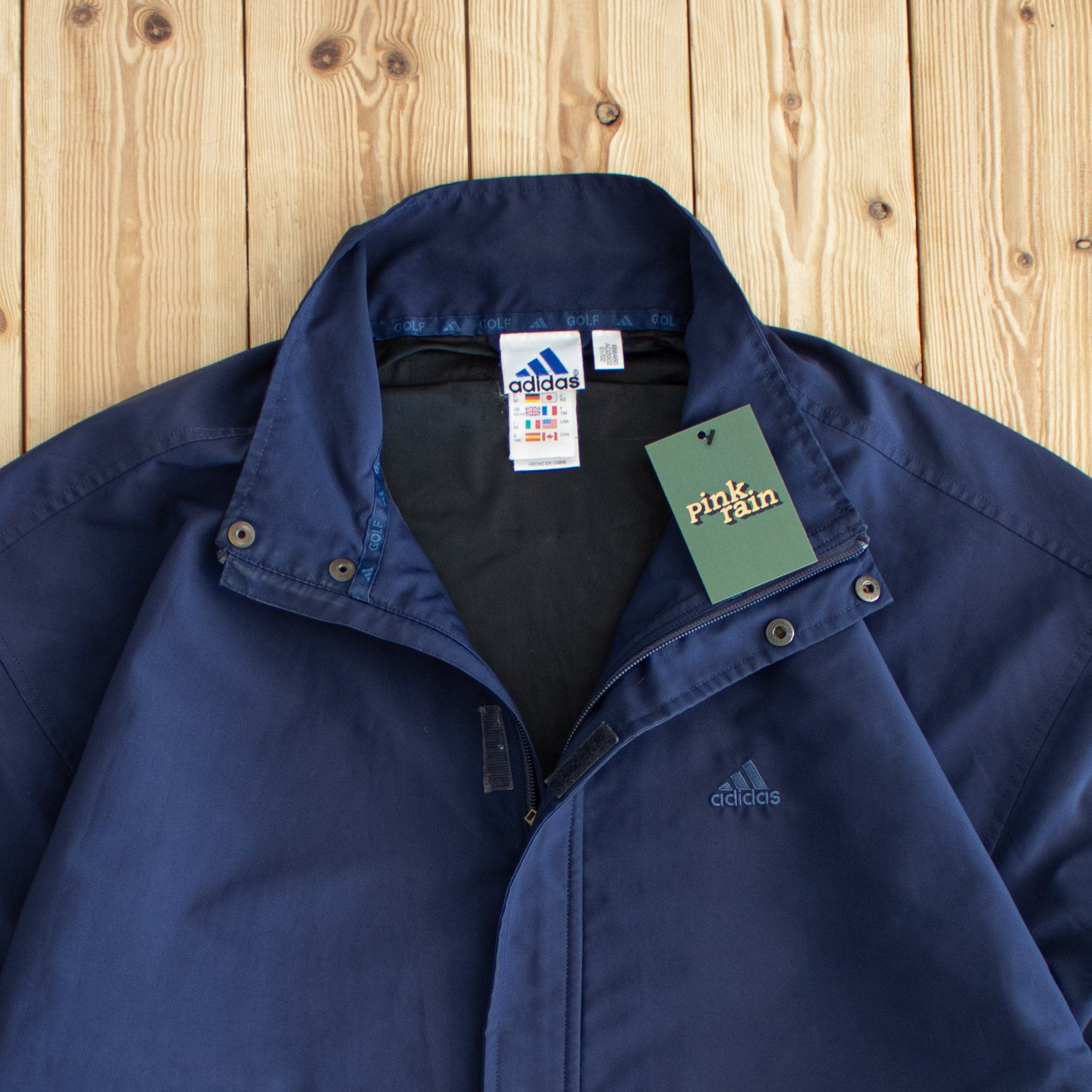 (L/XL) Adidas Vintage Embroidered Jacket Blue