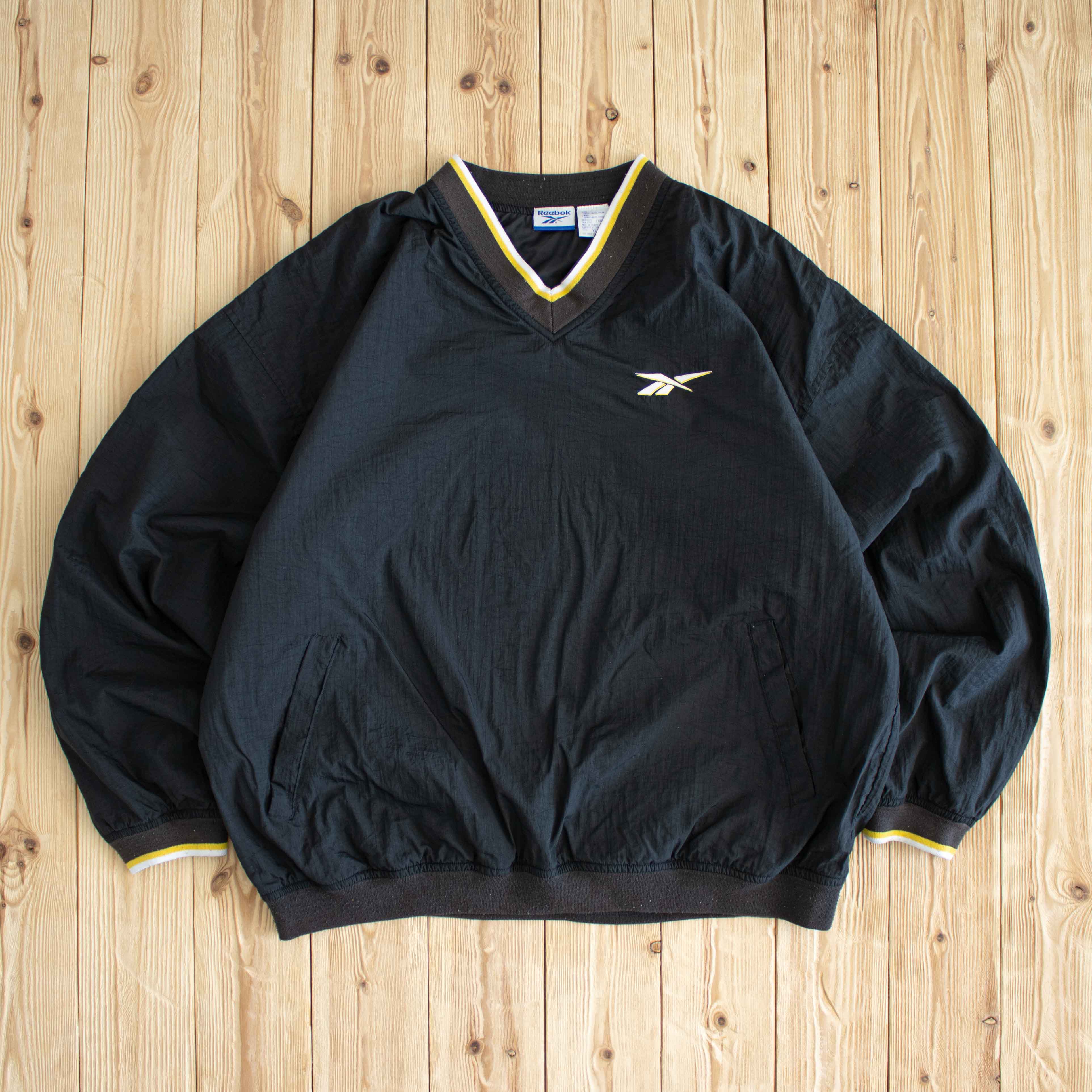 (XL) Reebok Vintage Embroidered Windbreaker Black