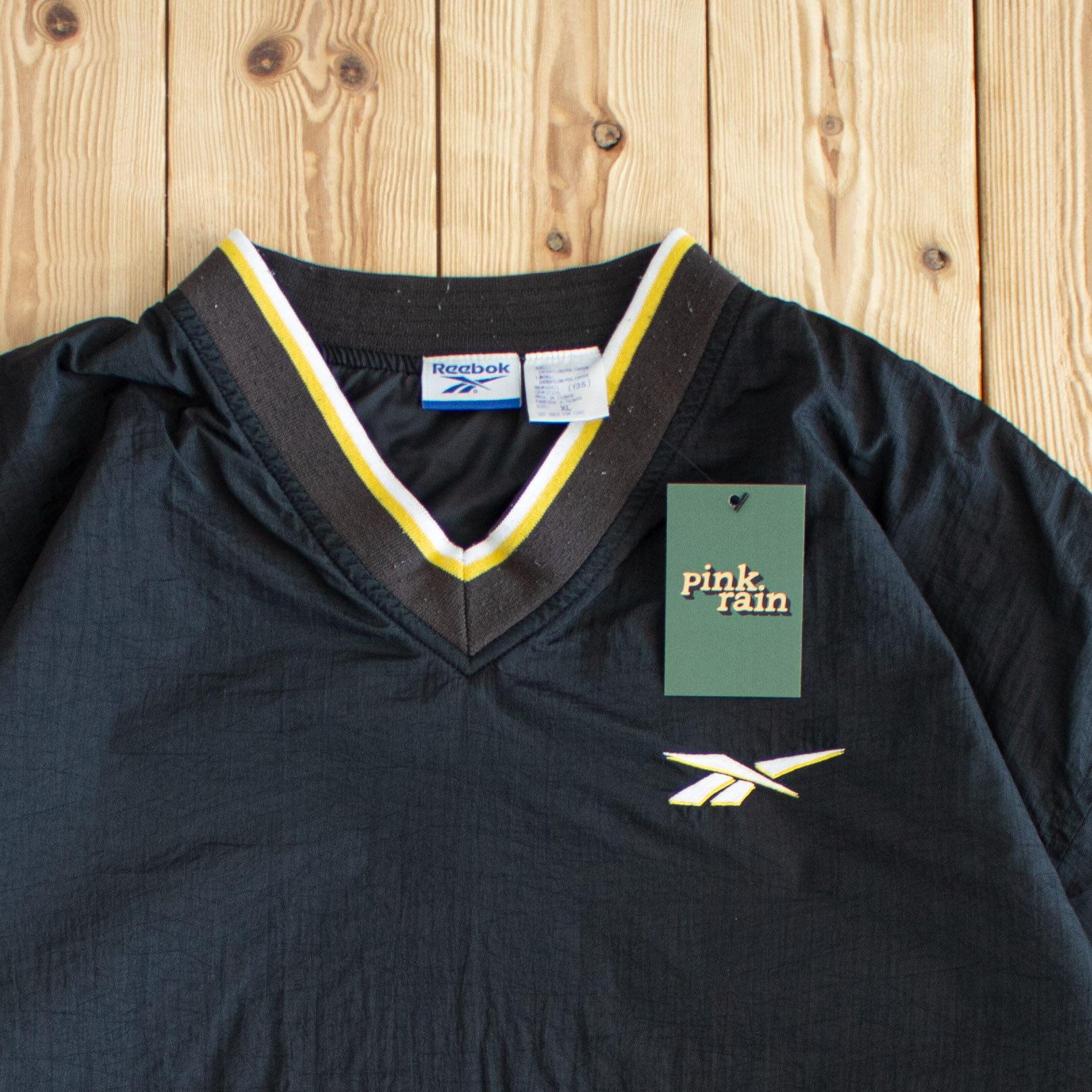 (XL) Reebok Vintage Embroidered Windbreaker Black