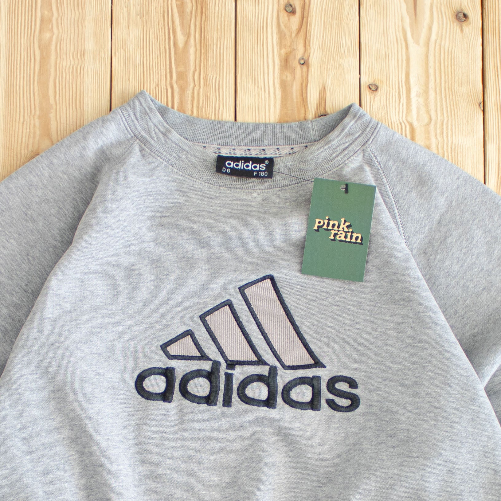 (M) Adidas Vintage Embroidered Sweatshirt Gray