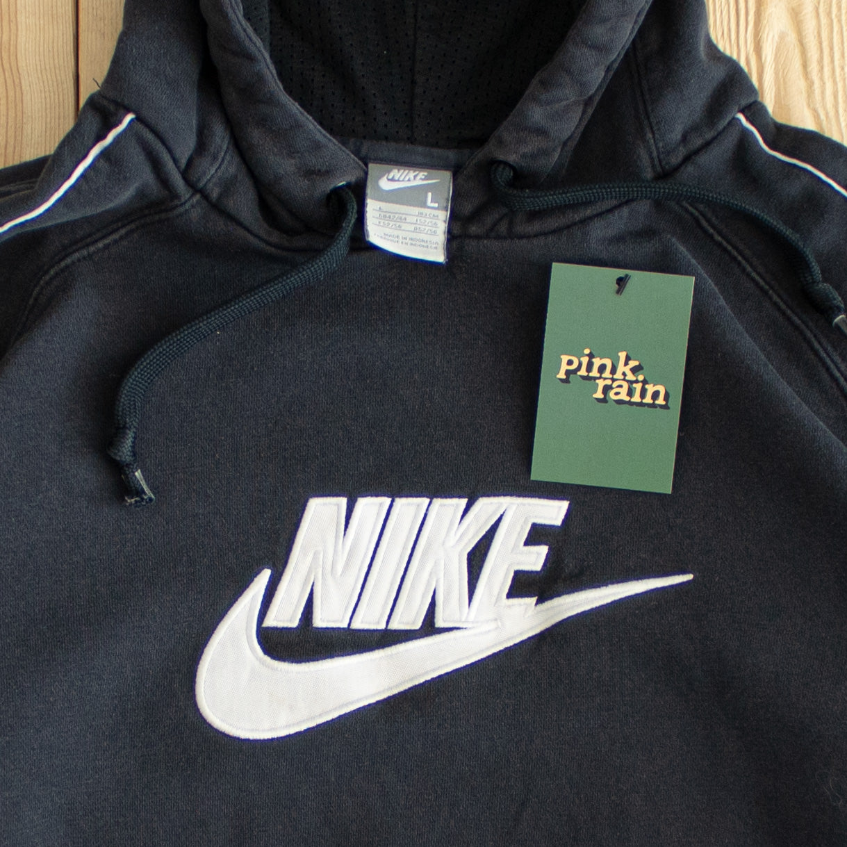 (M) Nike Vintage Spell Out Embroidered Hoodie Black