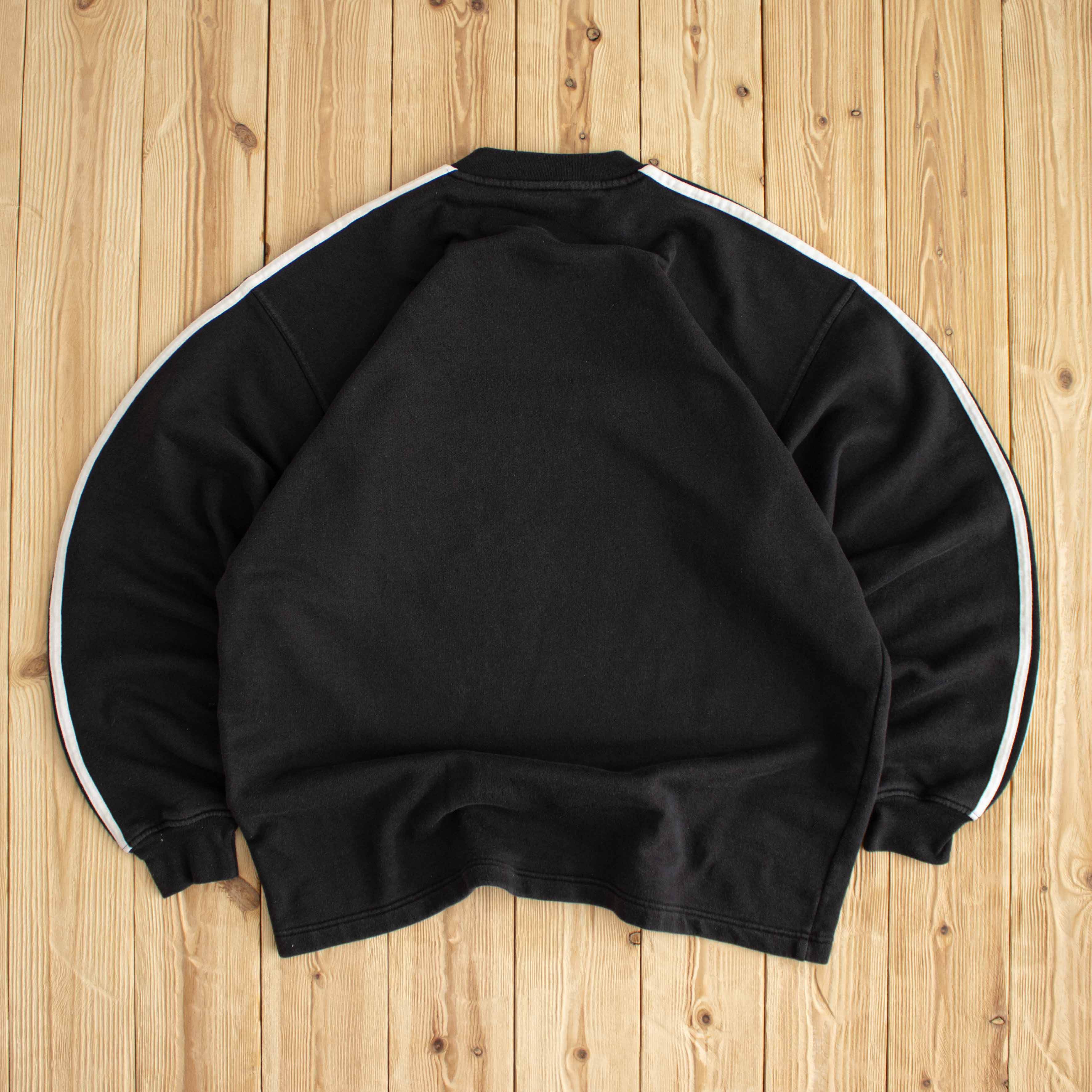 (L/XL) Adidas Vintage Essential Embroidered Sweatshirt Black