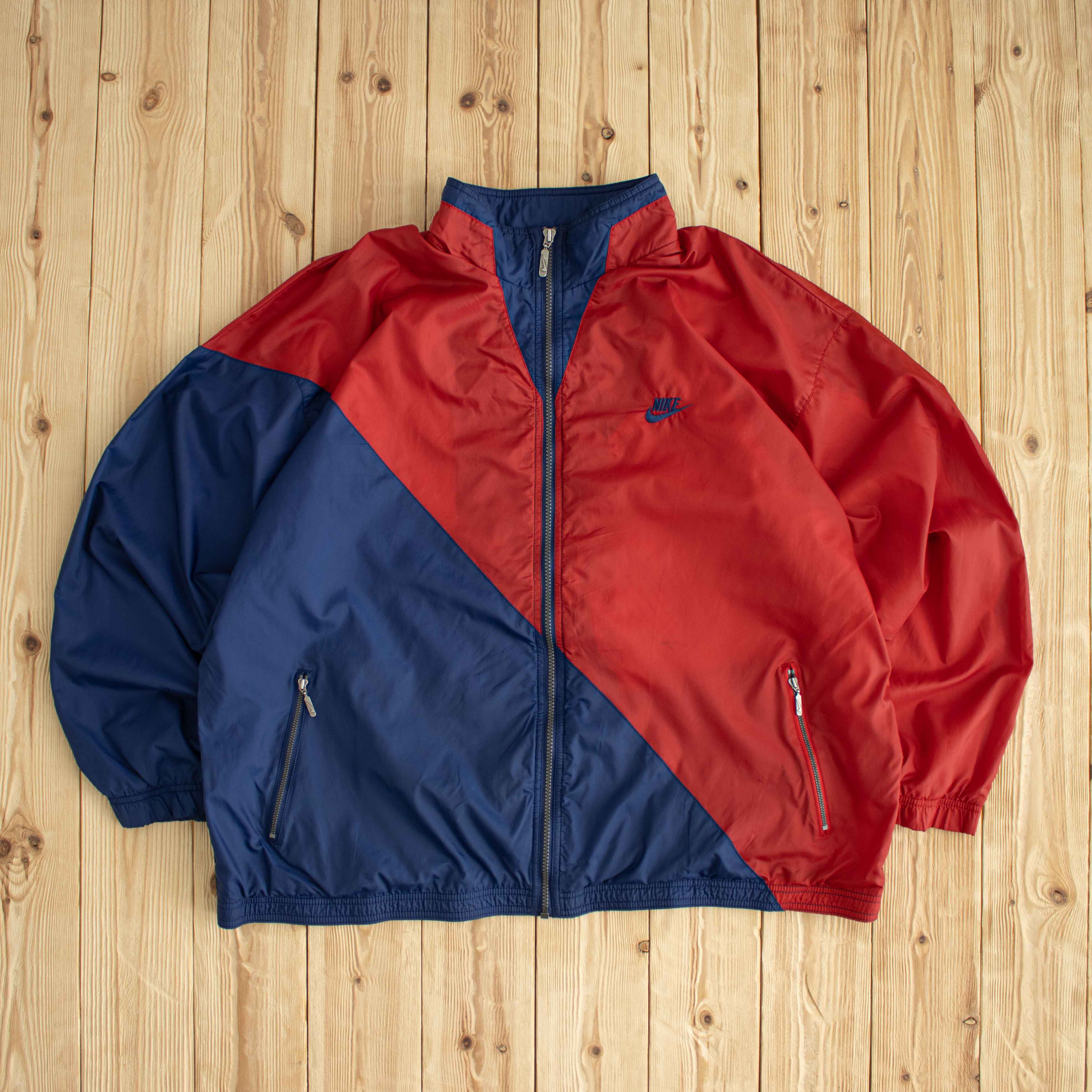 (XL) Nike Vintage Swoosh Embroidered Jacket Blue