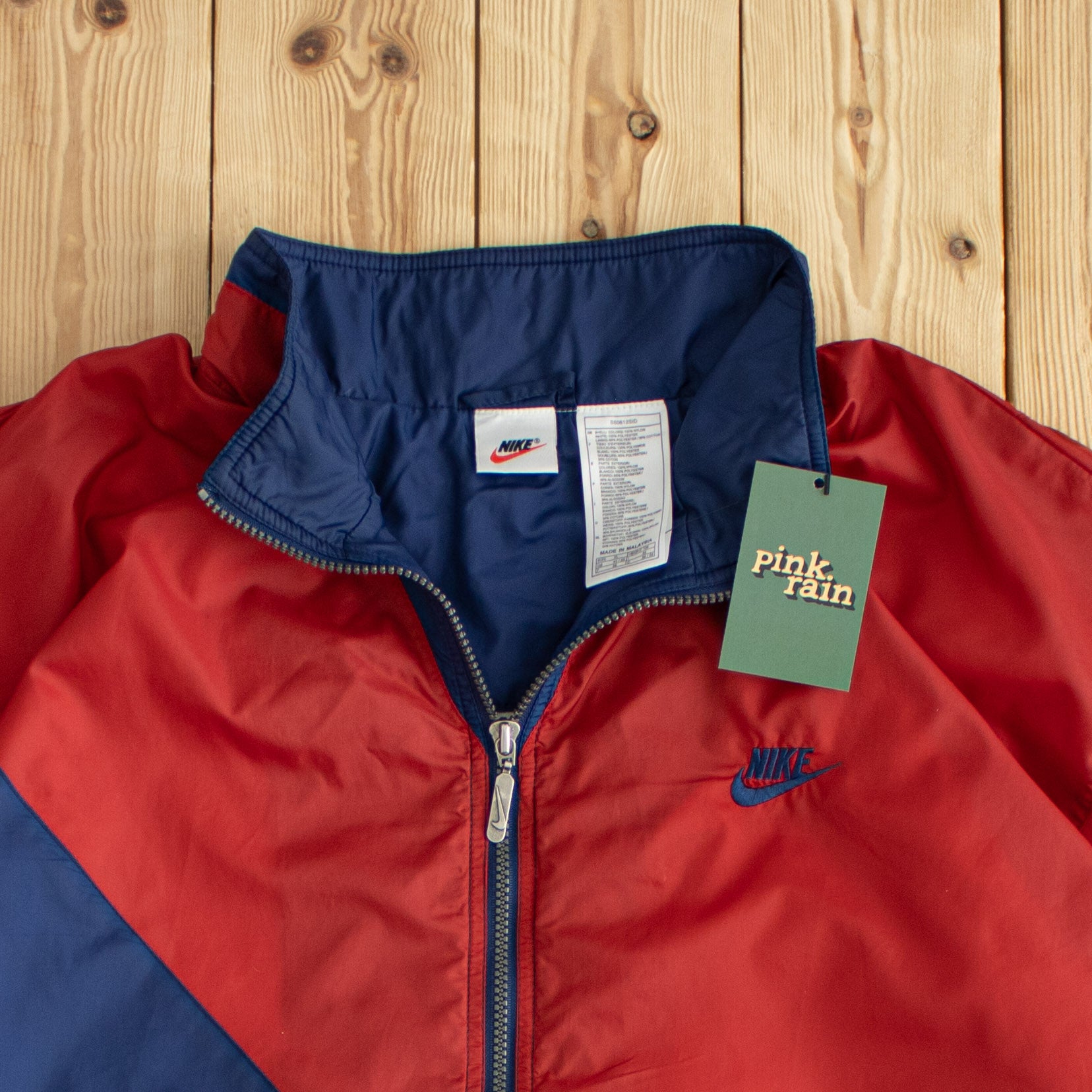 (XL) Nike Vintage Swoosh Embroidered Jacket Blue