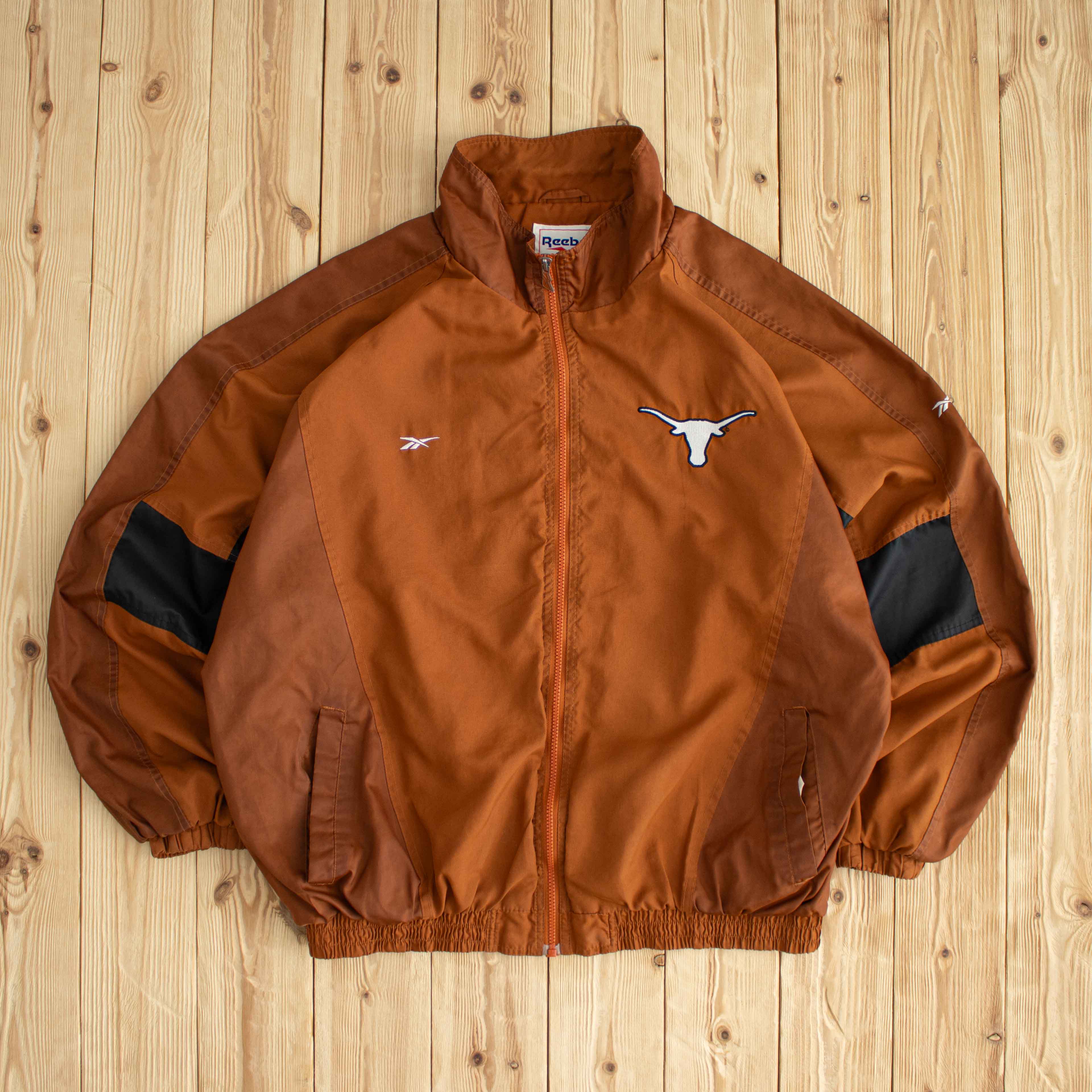 (XL) Reebok Vintage Texas Longhorns Embroidered Jacket Orange