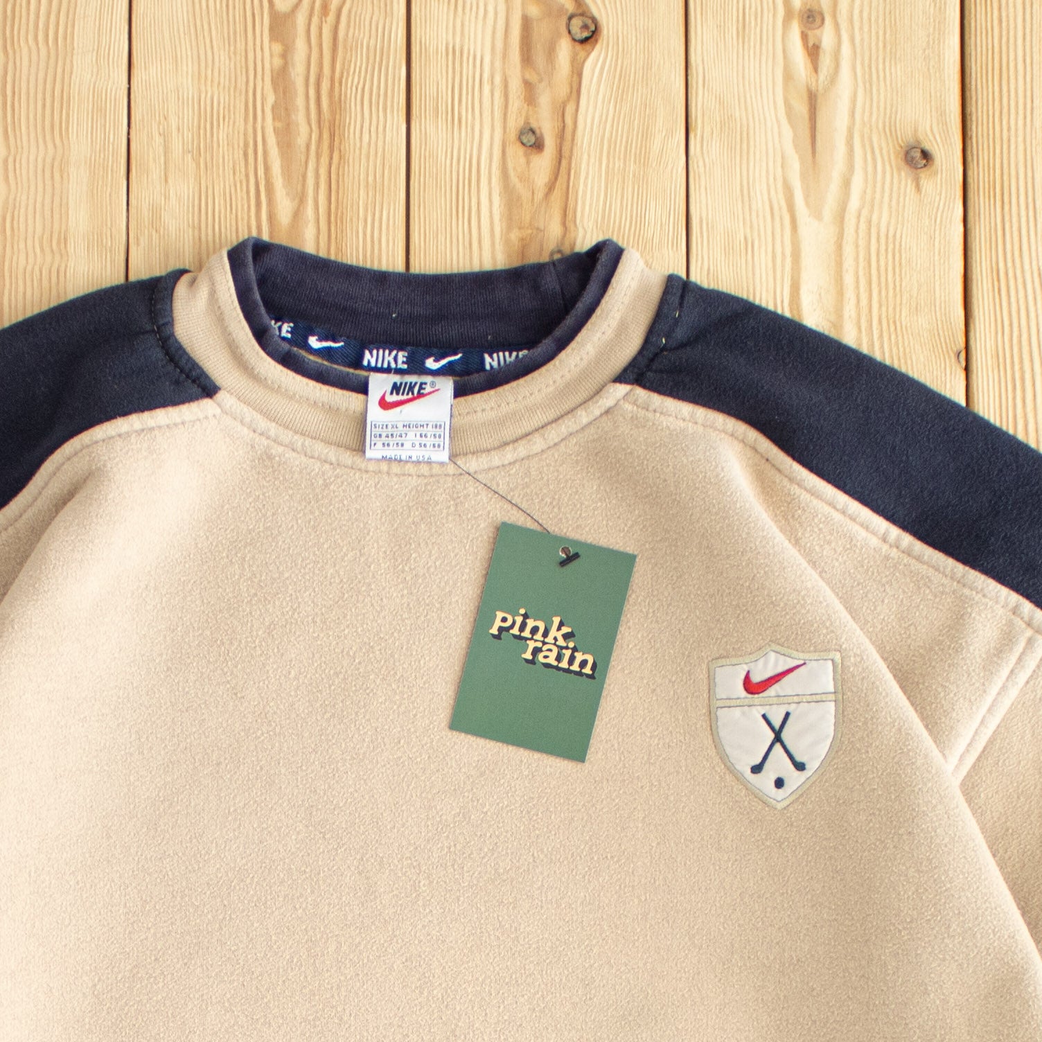 (L/XL) Nike Vintage Golf Embroidered Sweatshirt Beige