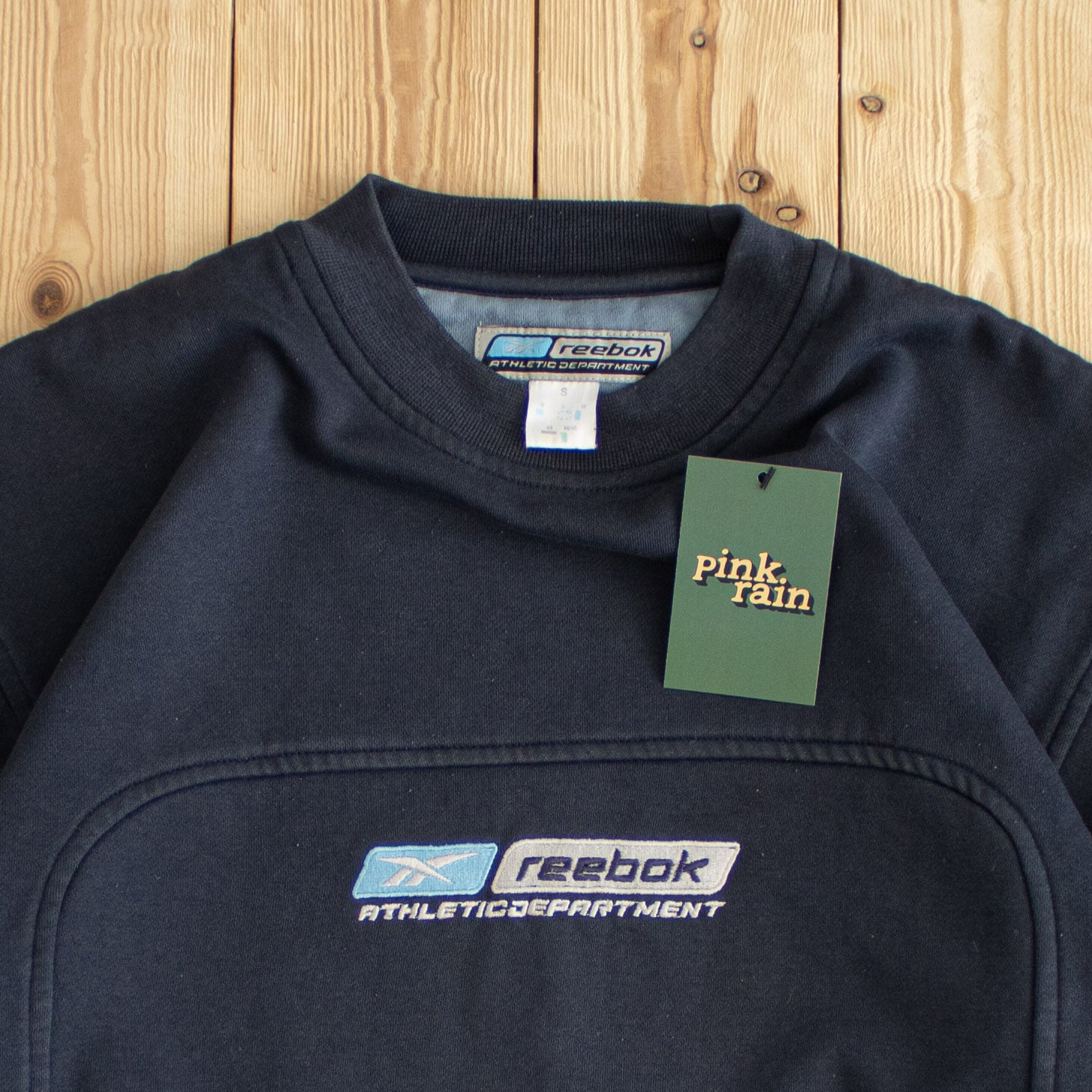 (S) Reebok Vintage Athletic Embroidered Sweatshirt Blue