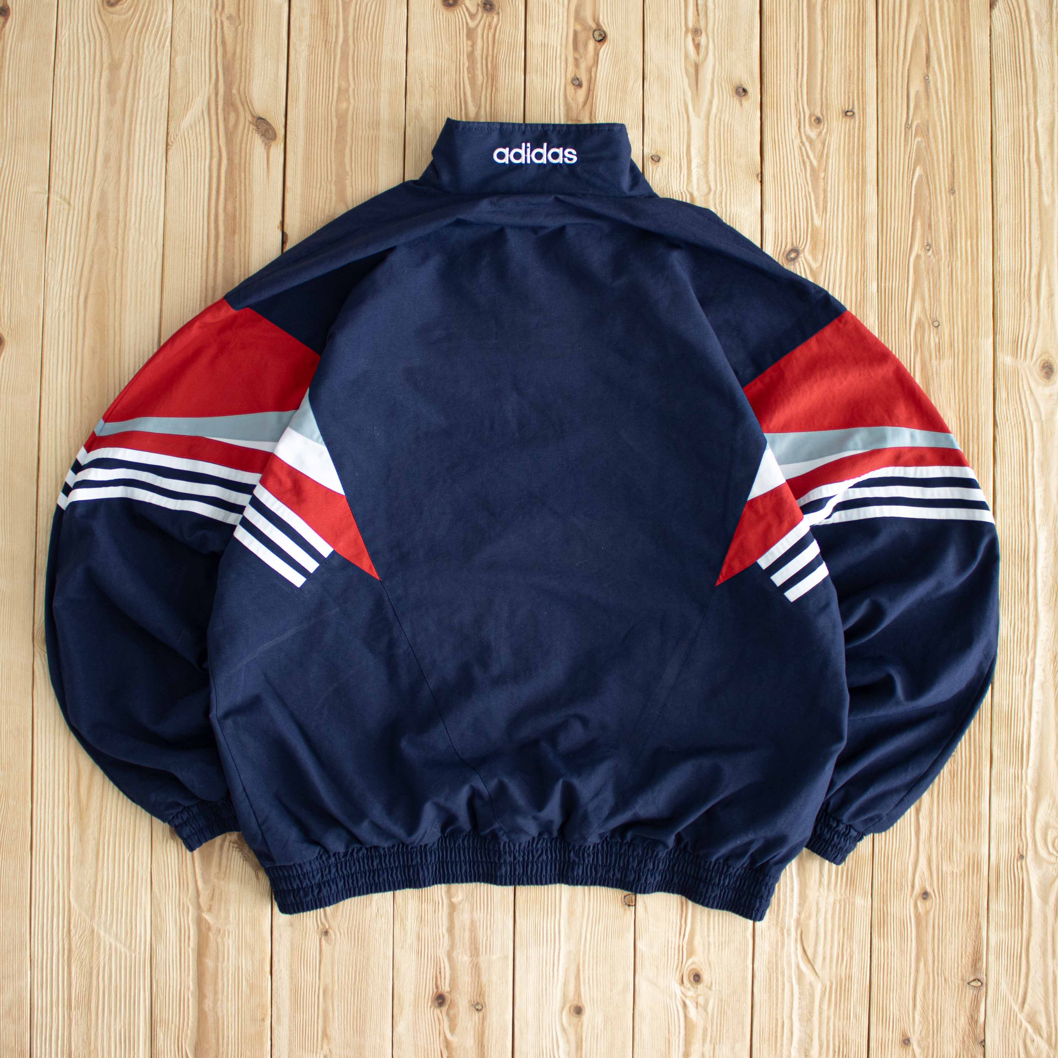 (L) Adidas Vintage Embroidered Jacket Blue