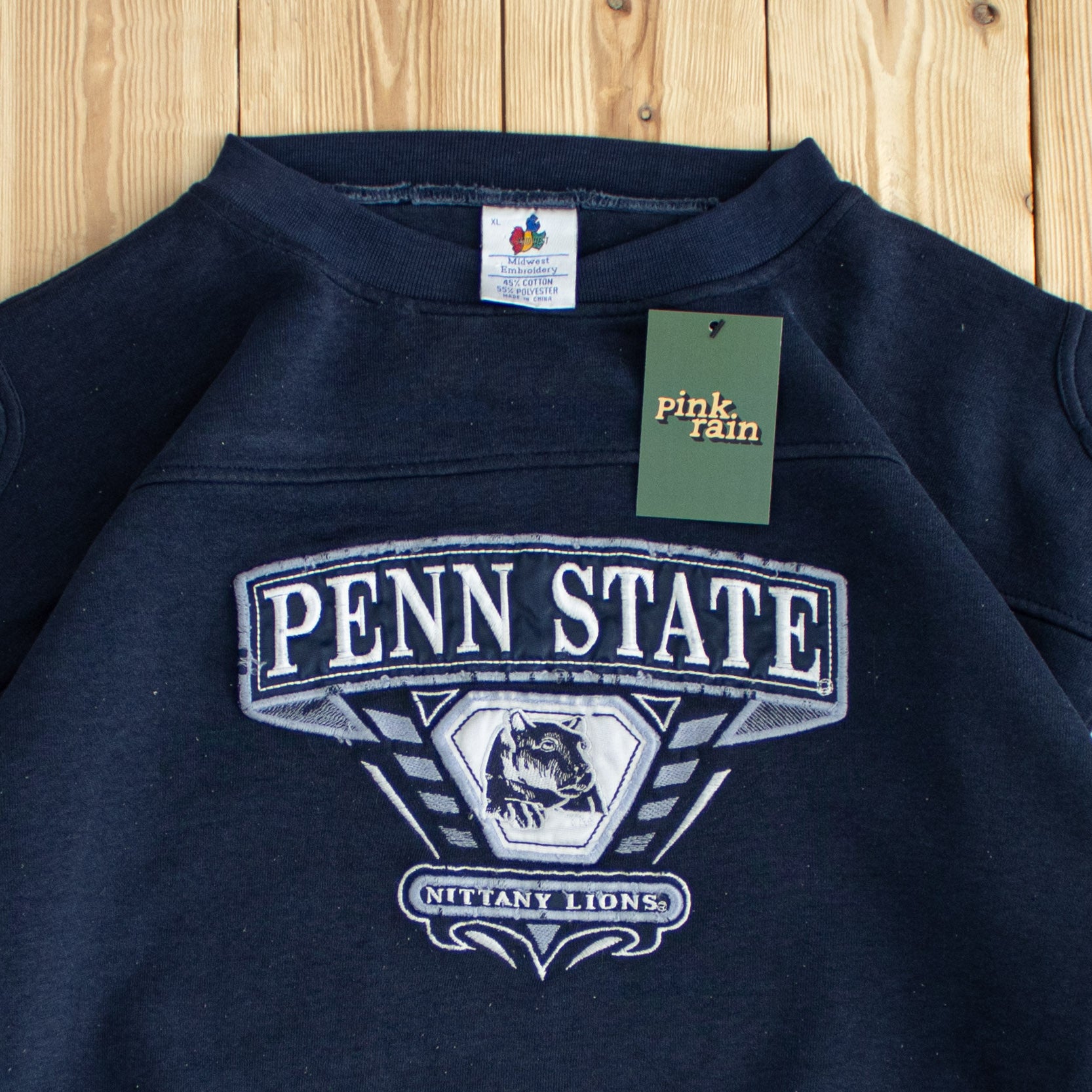 (L) Midwest Vintage Nittany Lions Embroidered Sweatshirt Blue