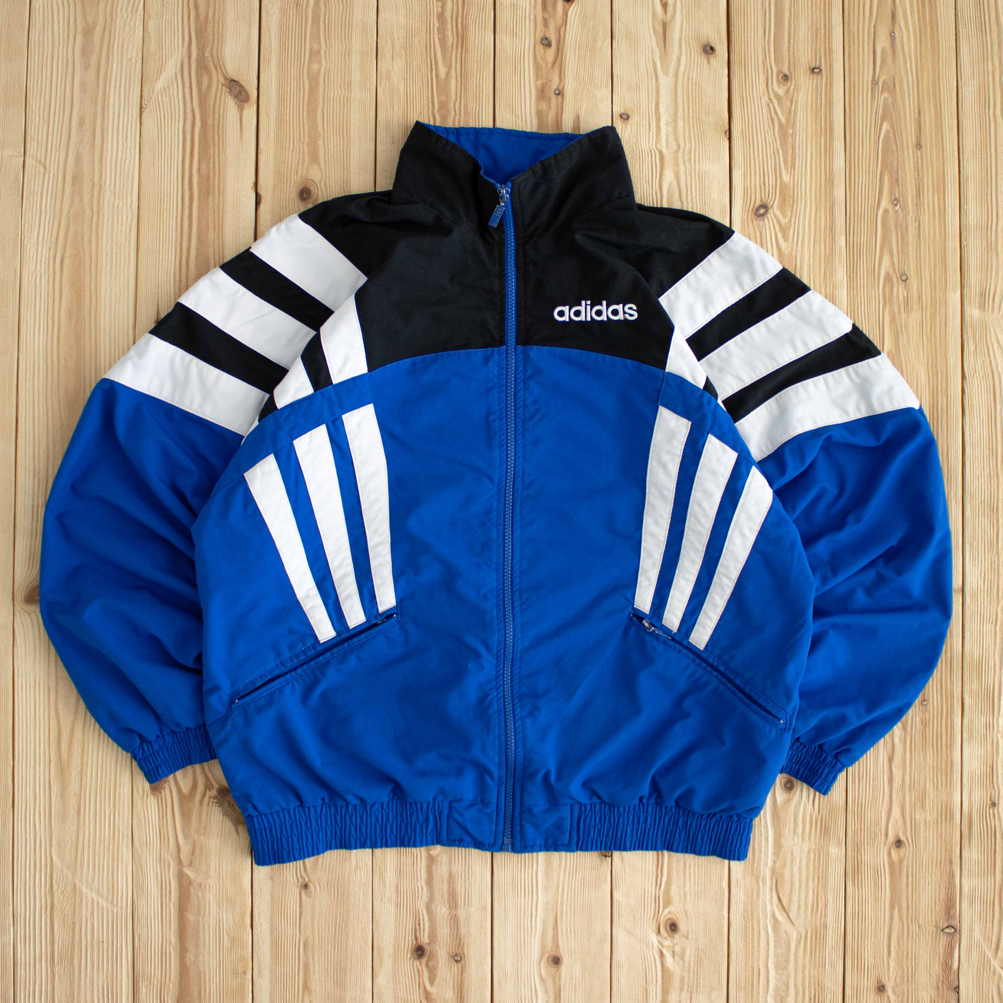(M) Adidas Vintage Embroidered Jacket Blue