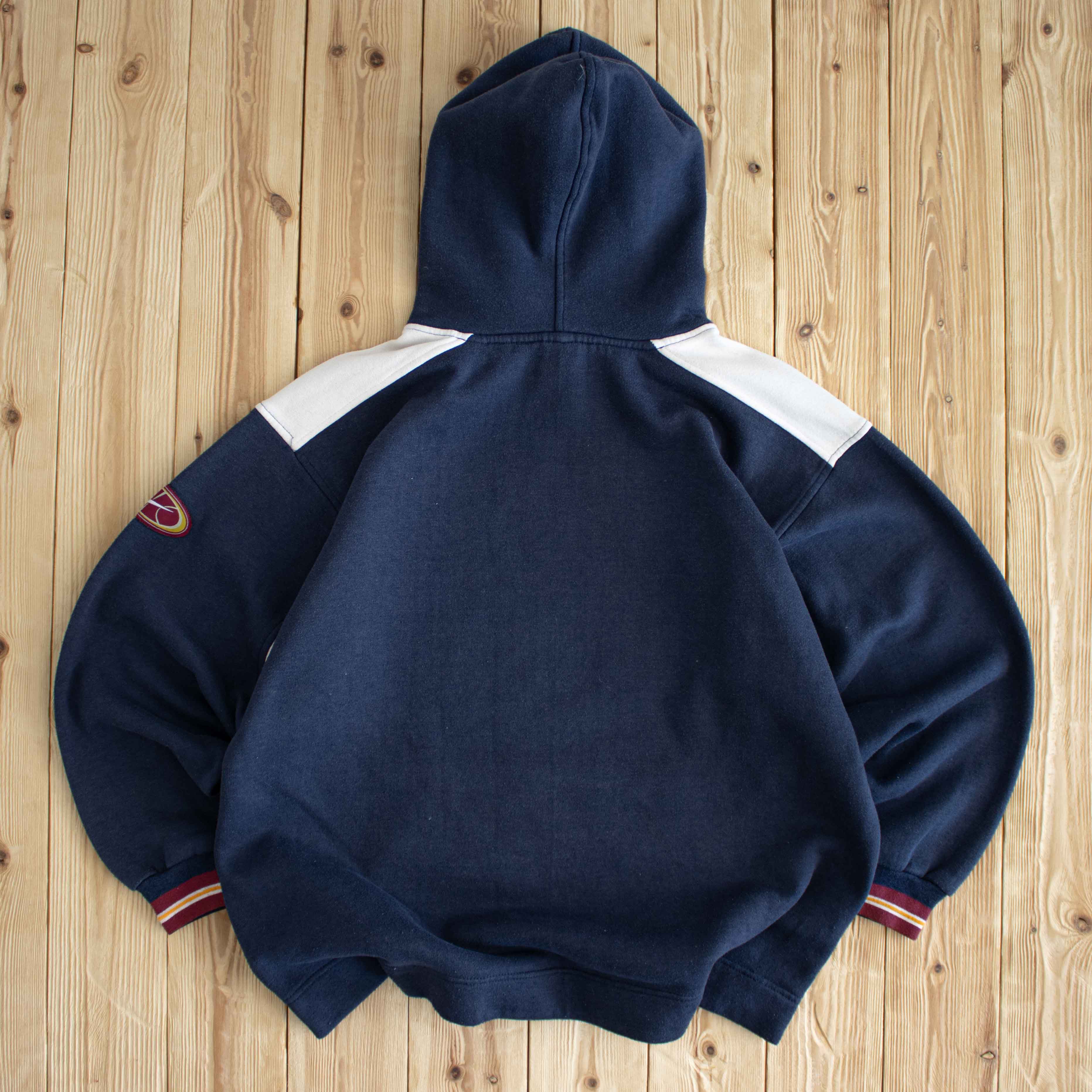 (L) Nike Vintage Spell Out Embroidered Hoodie Blue