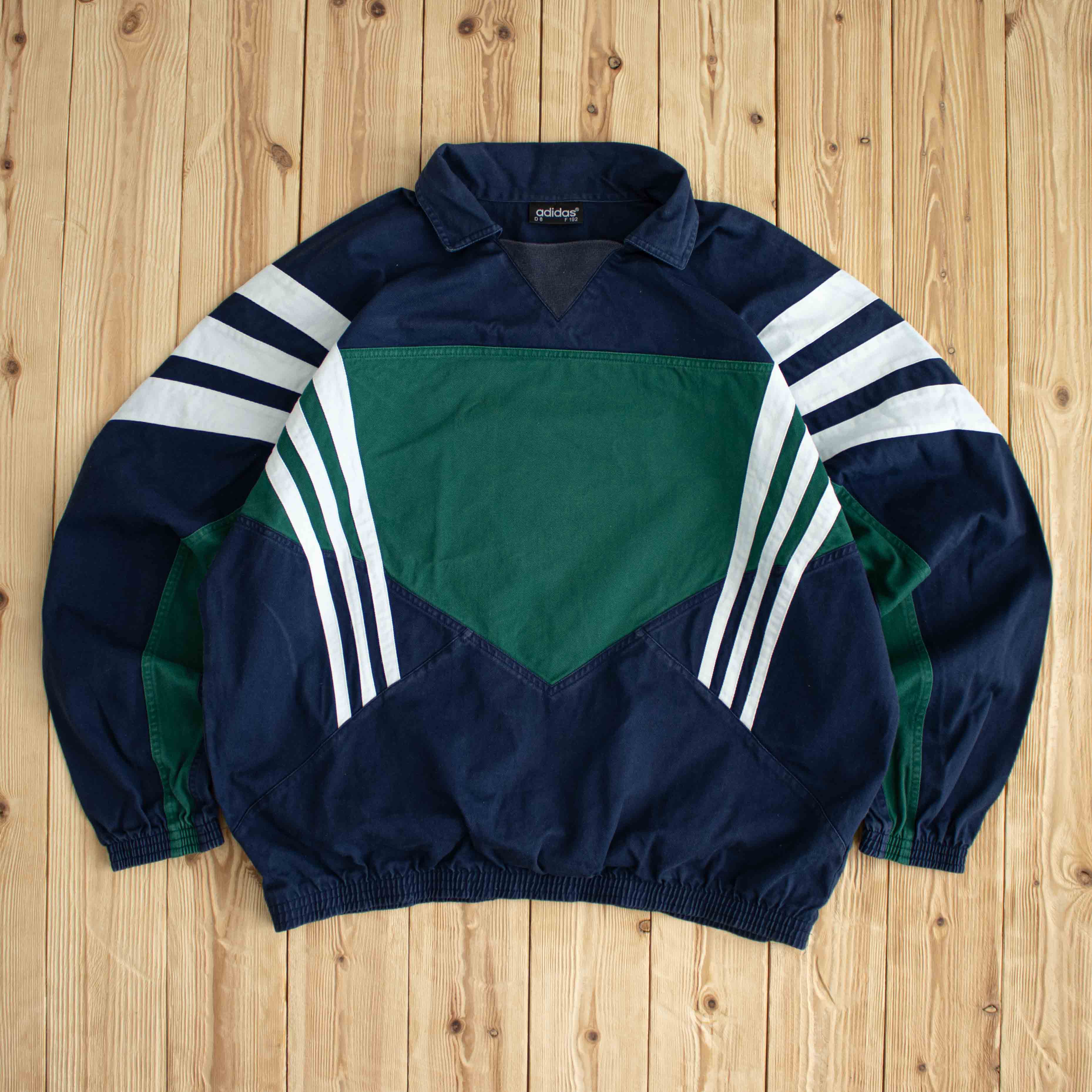 (XL) Adidas Vintage Side Stripe Sweatshirt Blue