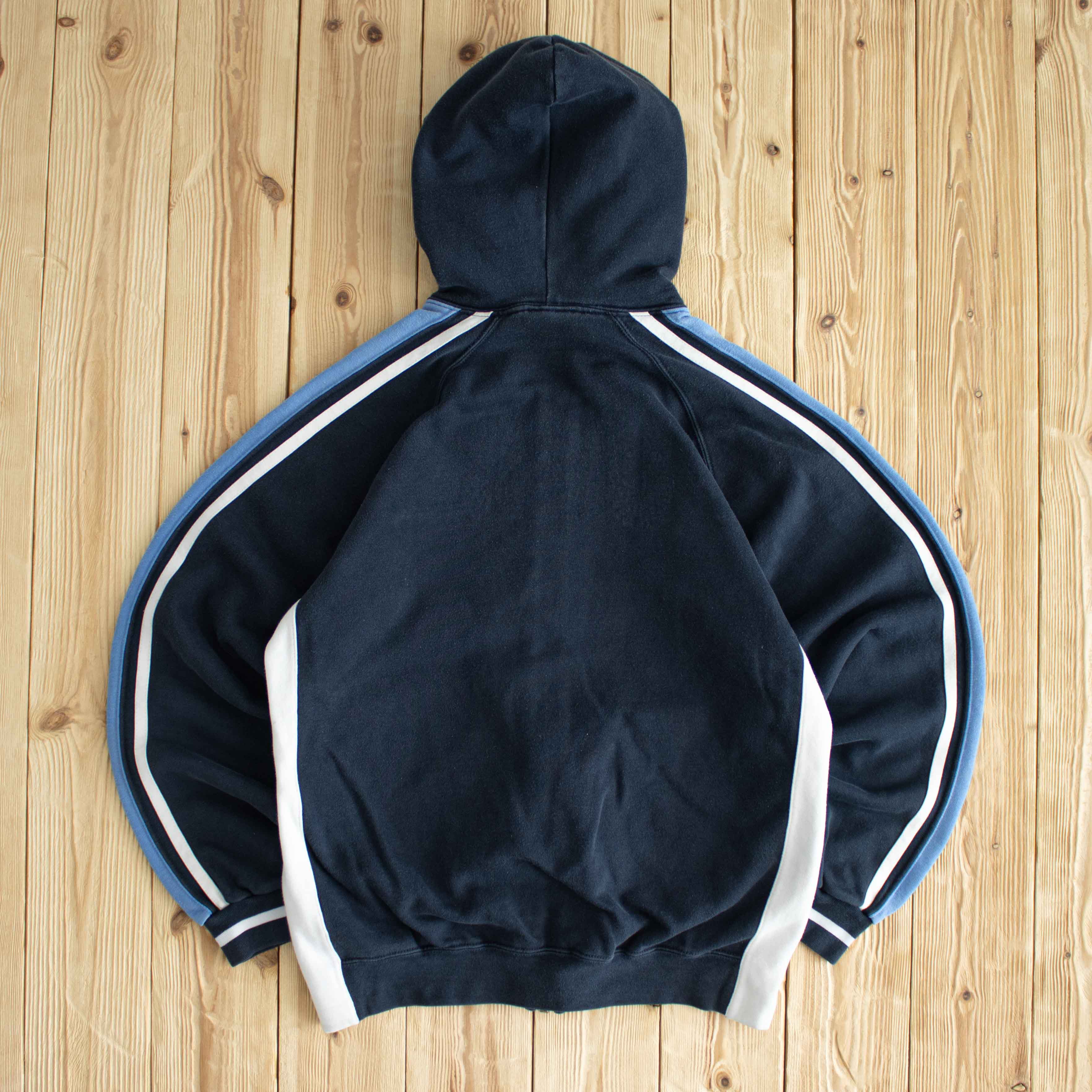 (M) Champion USA Vintage Embroidered Full-Zip Sweatshirt Blue