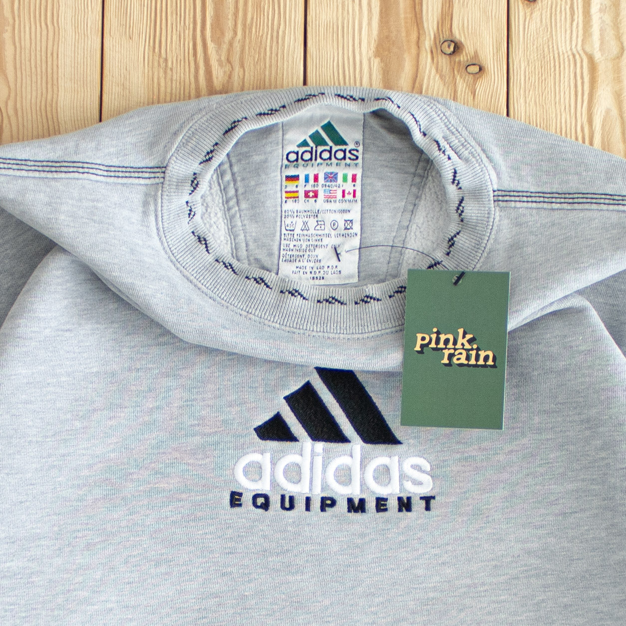 (M) Adidas Vintage Equipment Embroidered Sweatshirt Gray