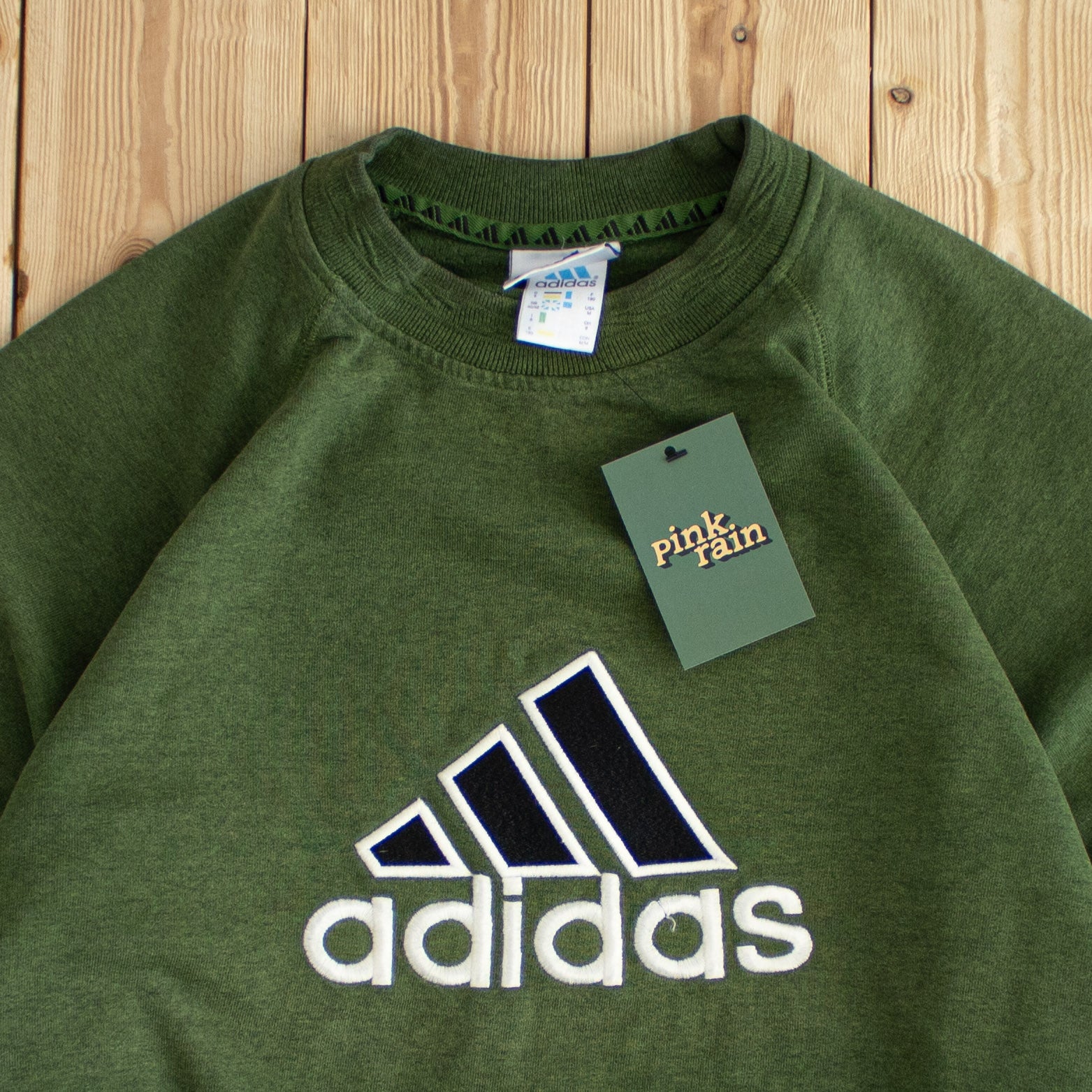 (M) Adidas Vintage Logo Embroidered Sweatshirt Green
