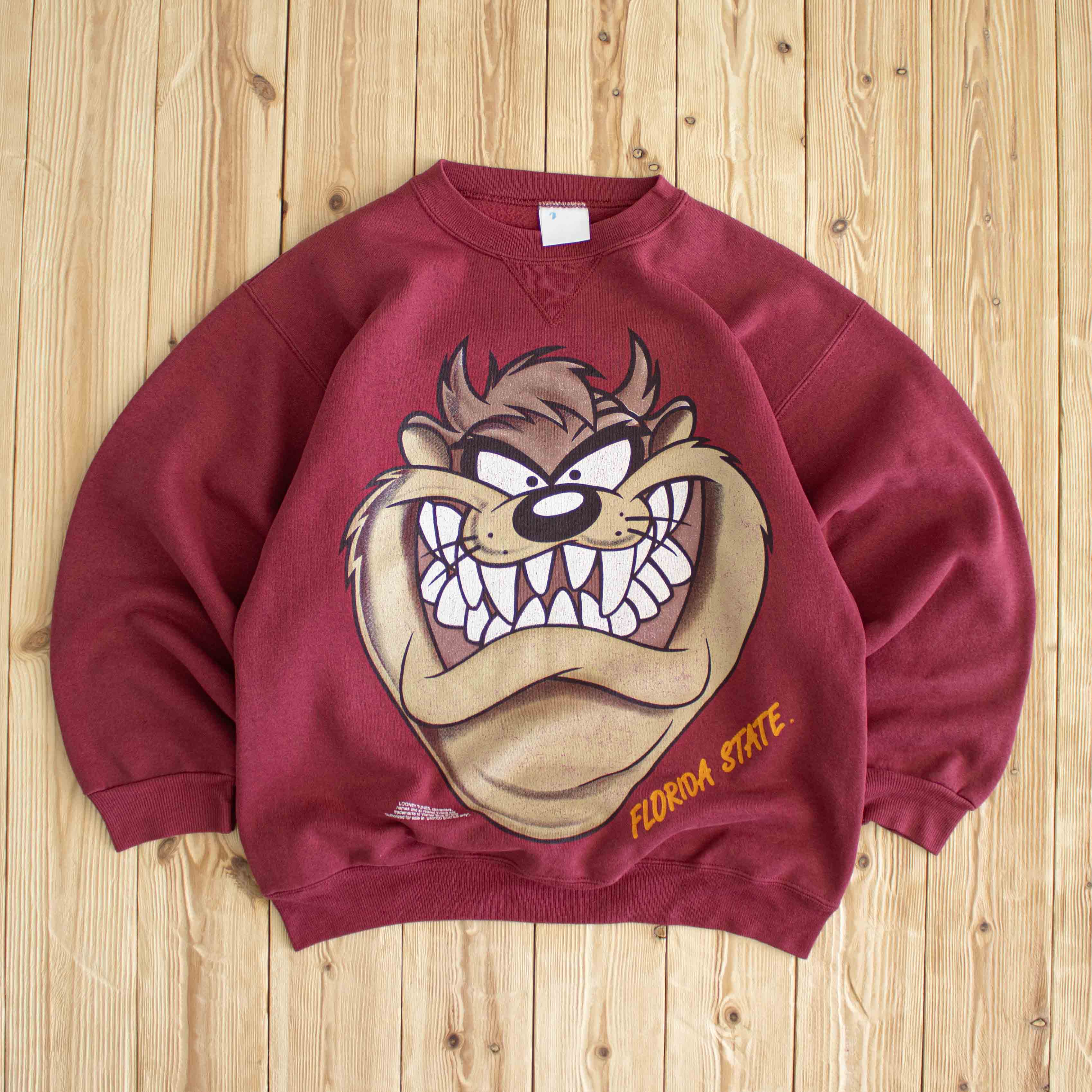 (M) Looney Tunes 1993 Florida State Vintage Sweatshirt Red