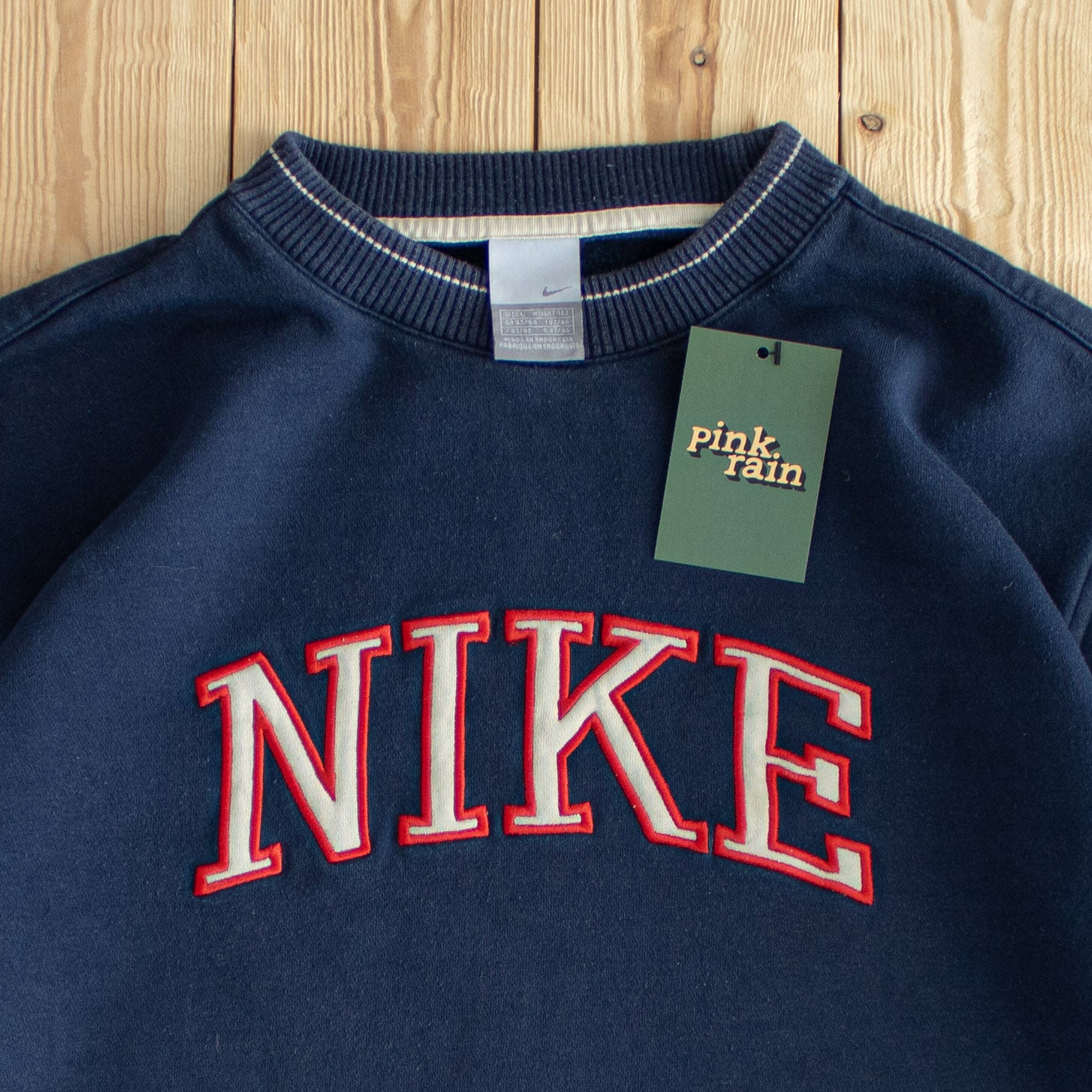 (M/L) Nike Spell Out Vintage Embroidered Sweatshirt Blue