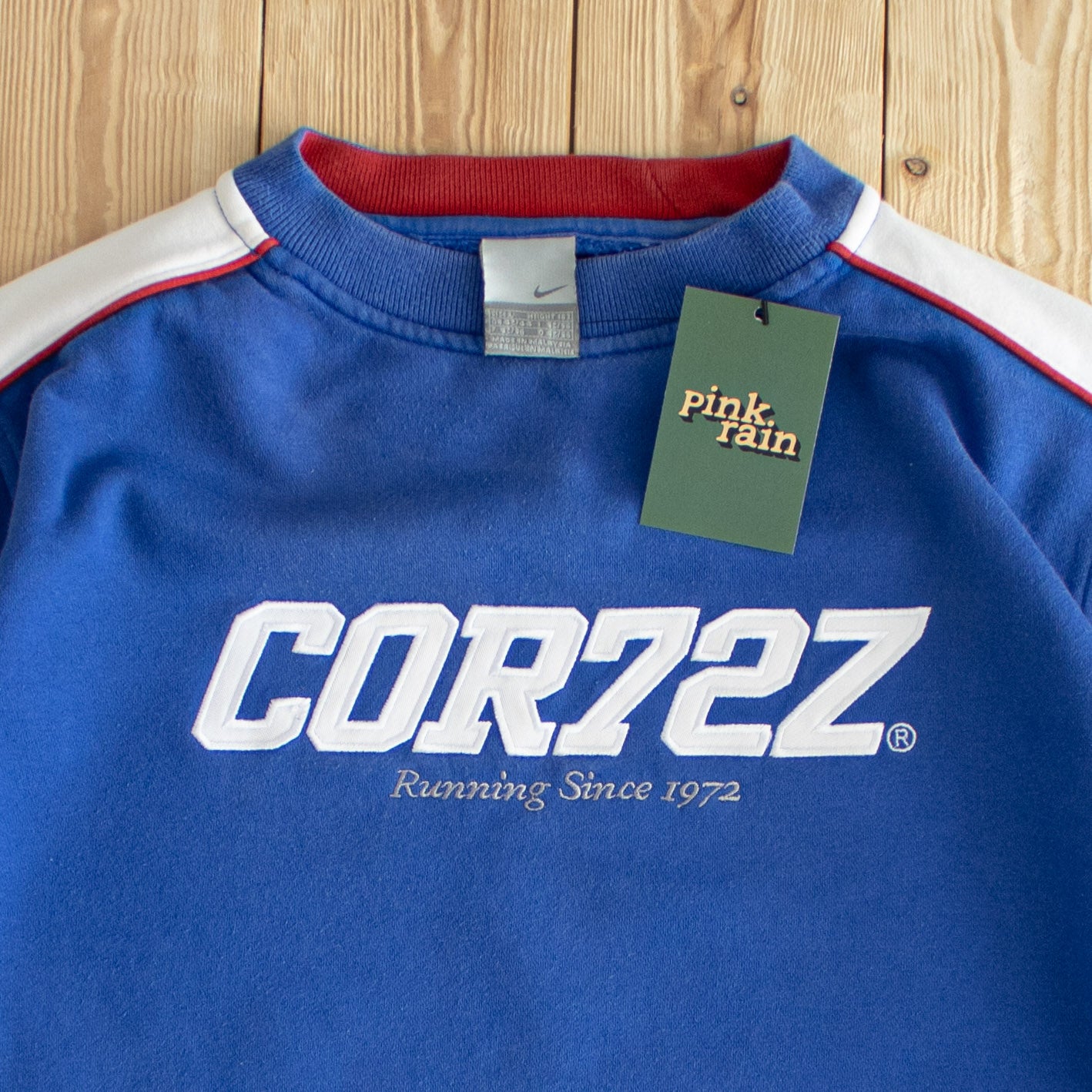 (M/L) Nike Cortez Vintage Embroidered Sweatshirt Blue