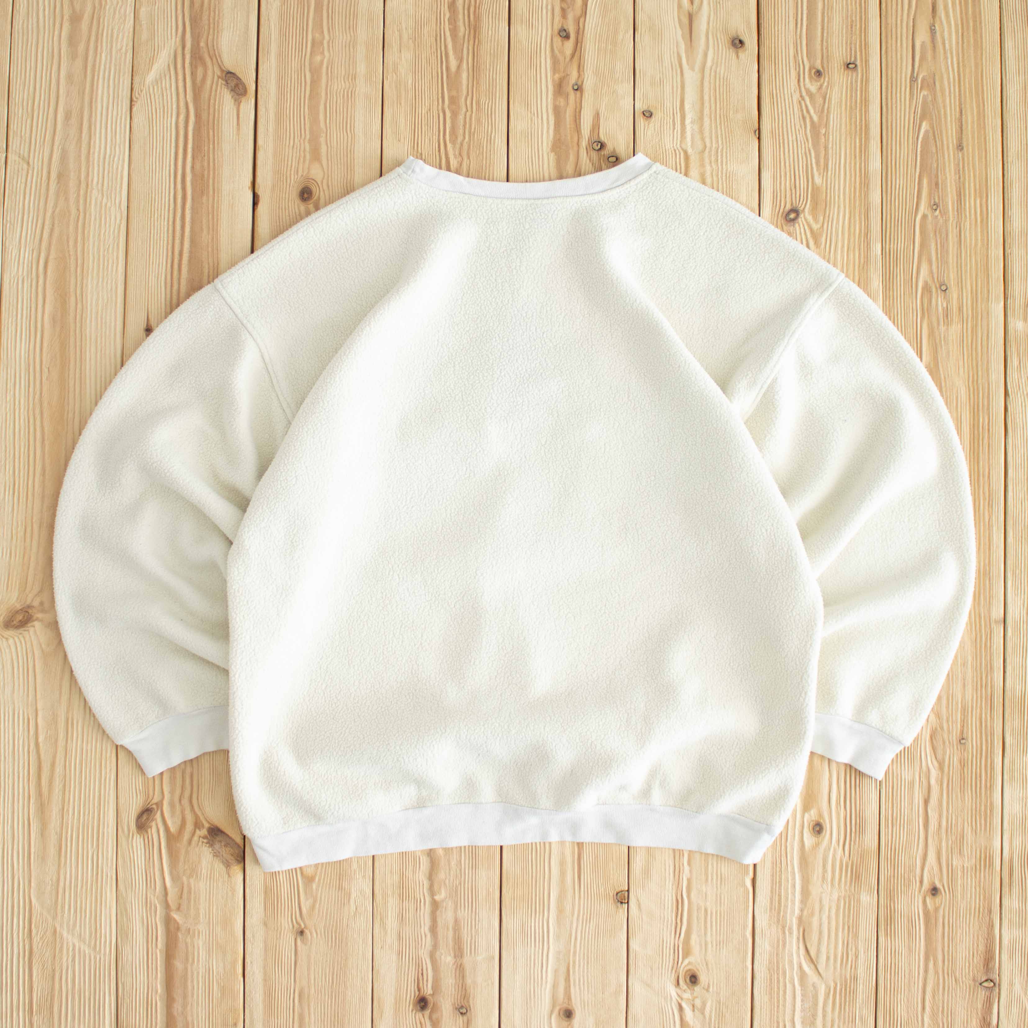 (S) Reebok Vintage Embroidered Fleece Sweatshirt Beige