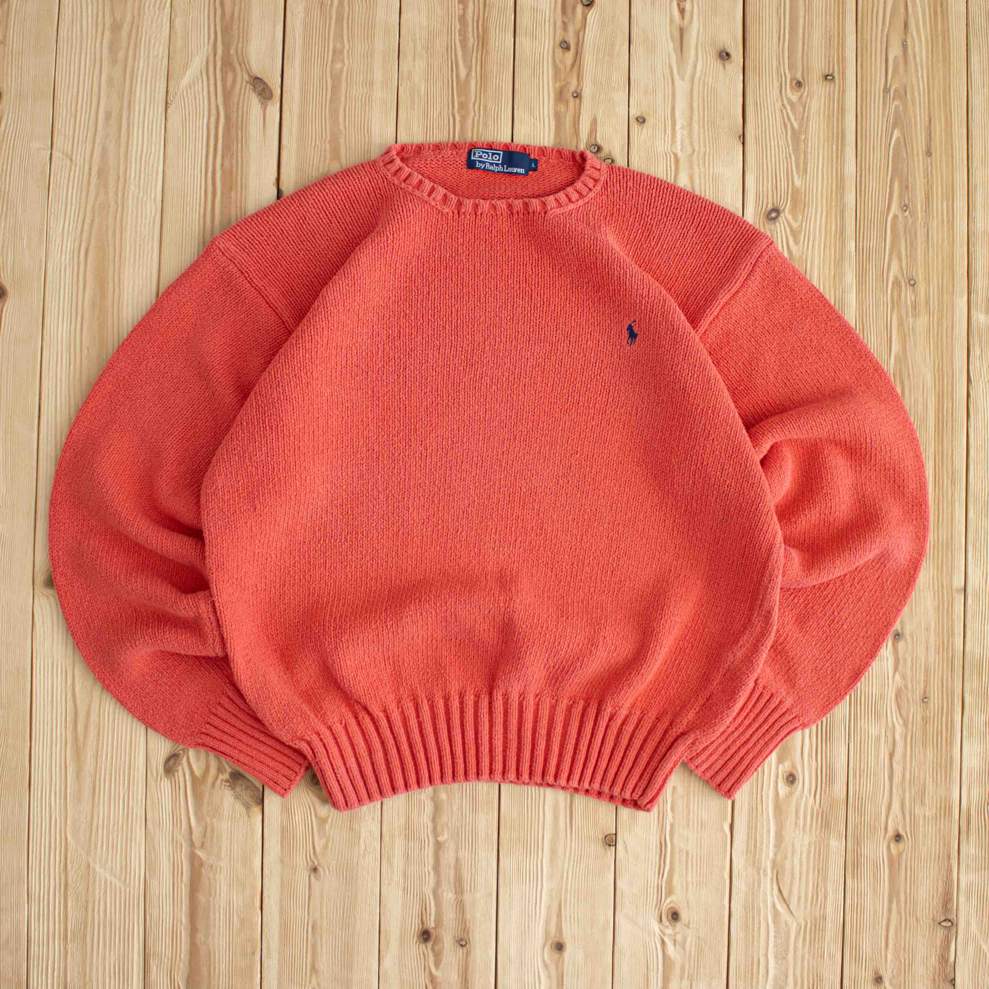 (L) Ralph Lauren Vintage Embroidered Sweater Pink