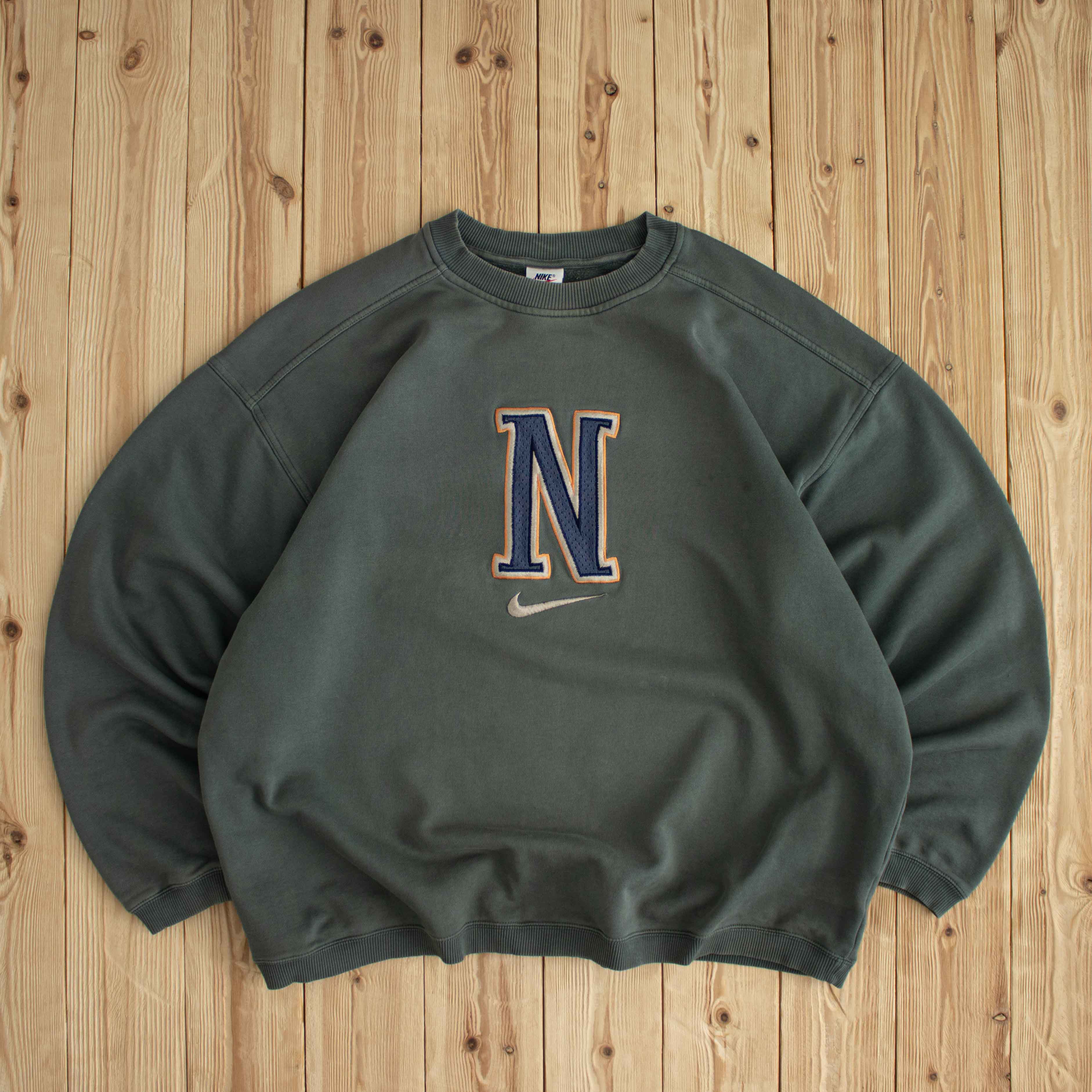 (XL) Nike Logo Vintage Embroidered Sweatshirt Green