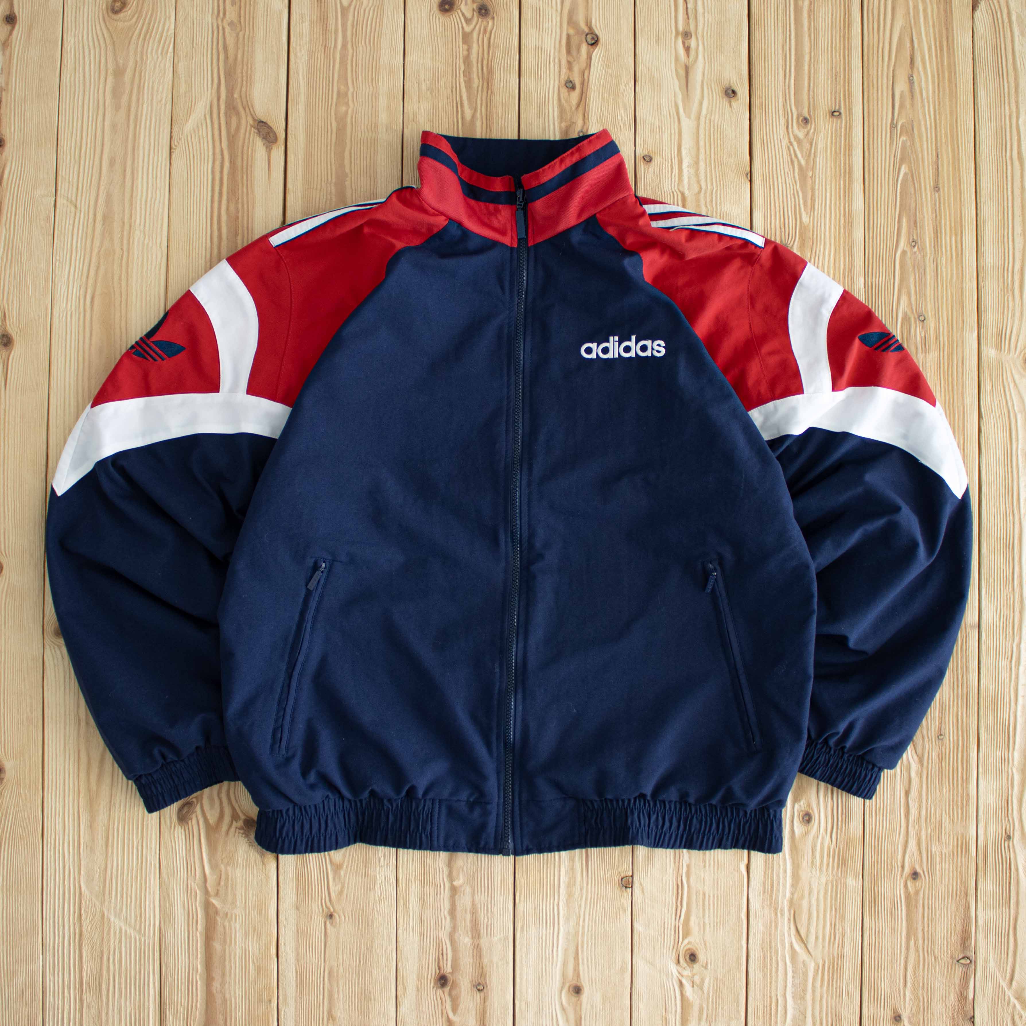 (M) Adidas Vintage Embroidered Jacket Blue