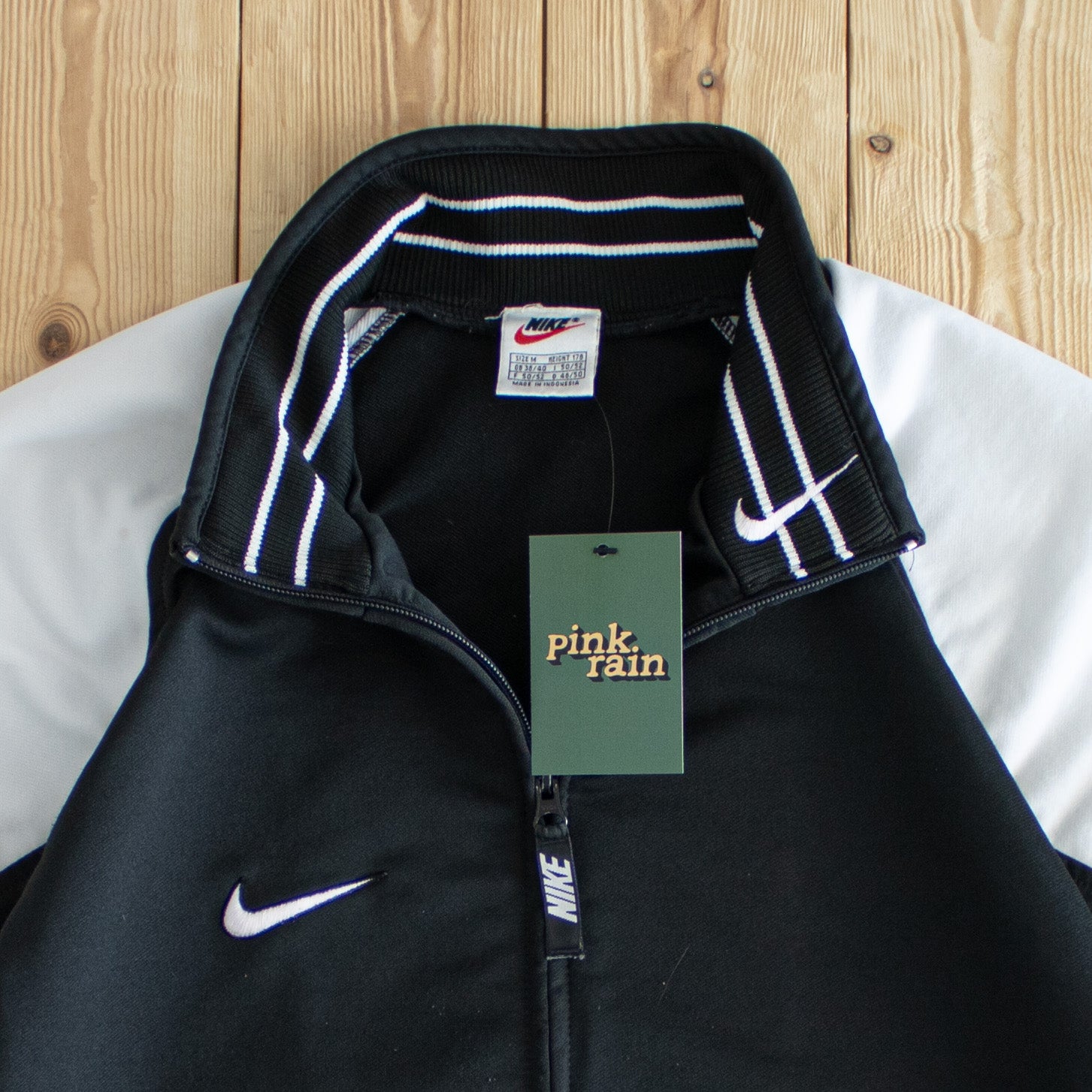 (L) Nike Vintage Embroidered Full-Zip Sweatshirt Black