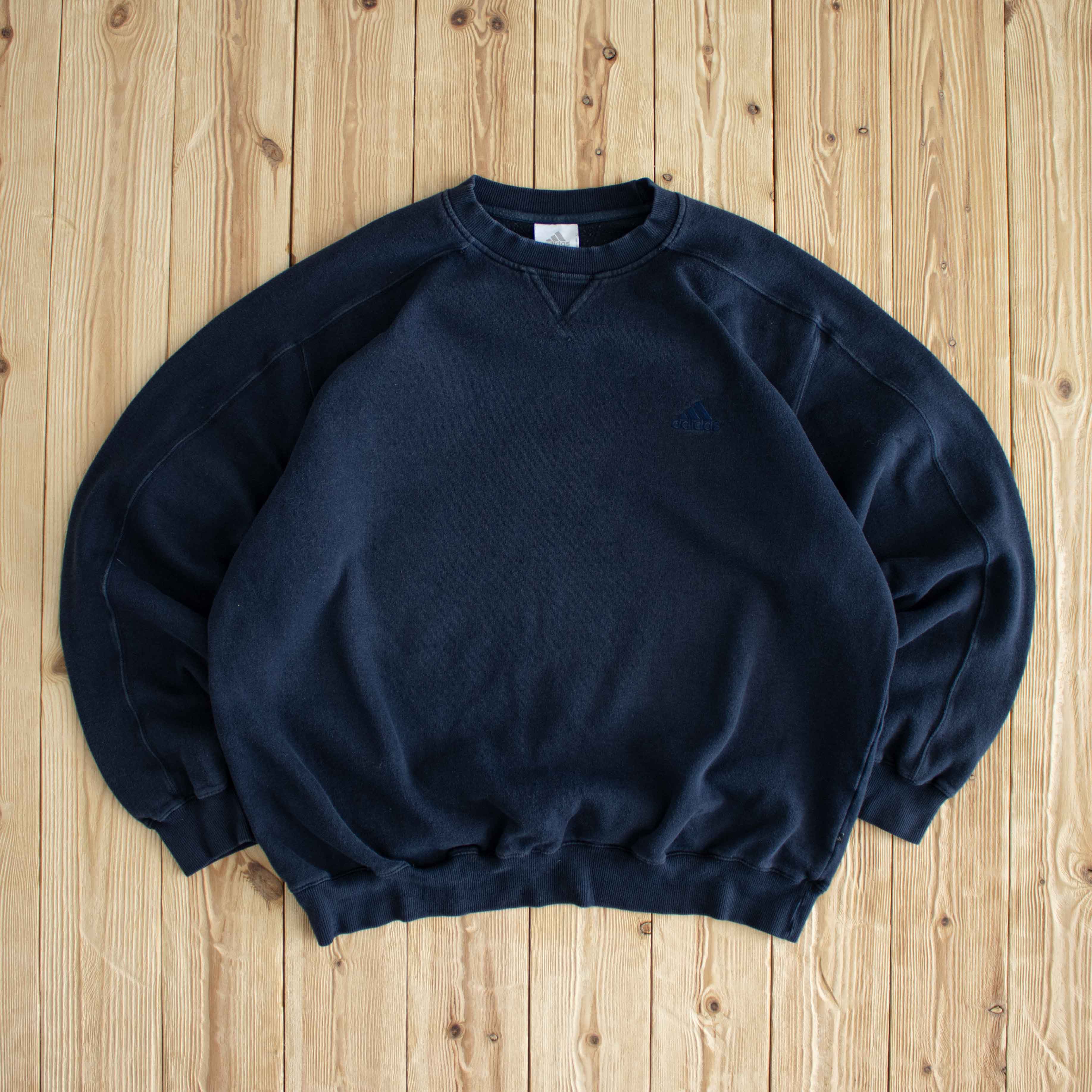 (L) Adidas Vintage Essential Embroidered Sweatshirt Blue