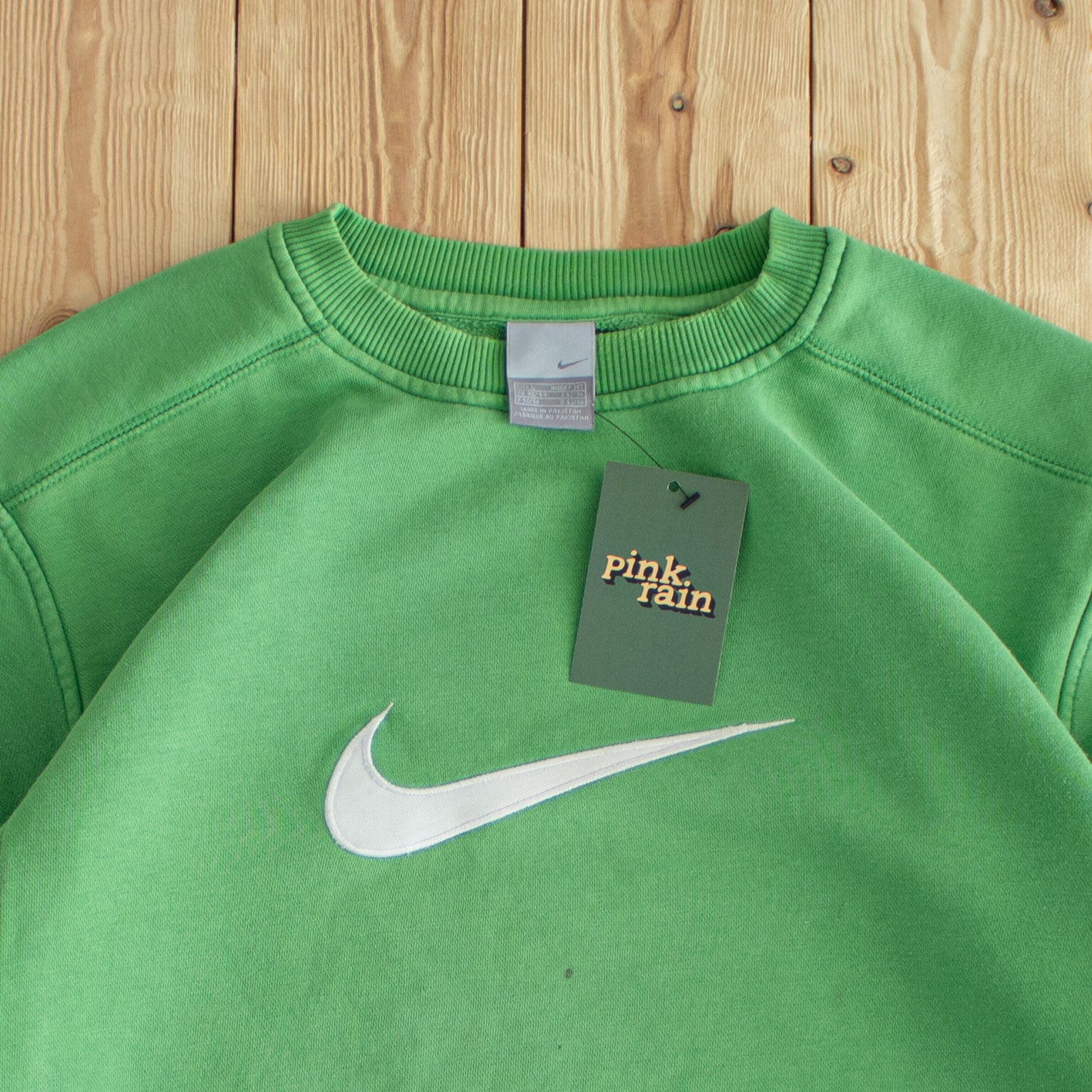 (M) Nike Swoosh Vintage Embroidered Sweatshirt Green
