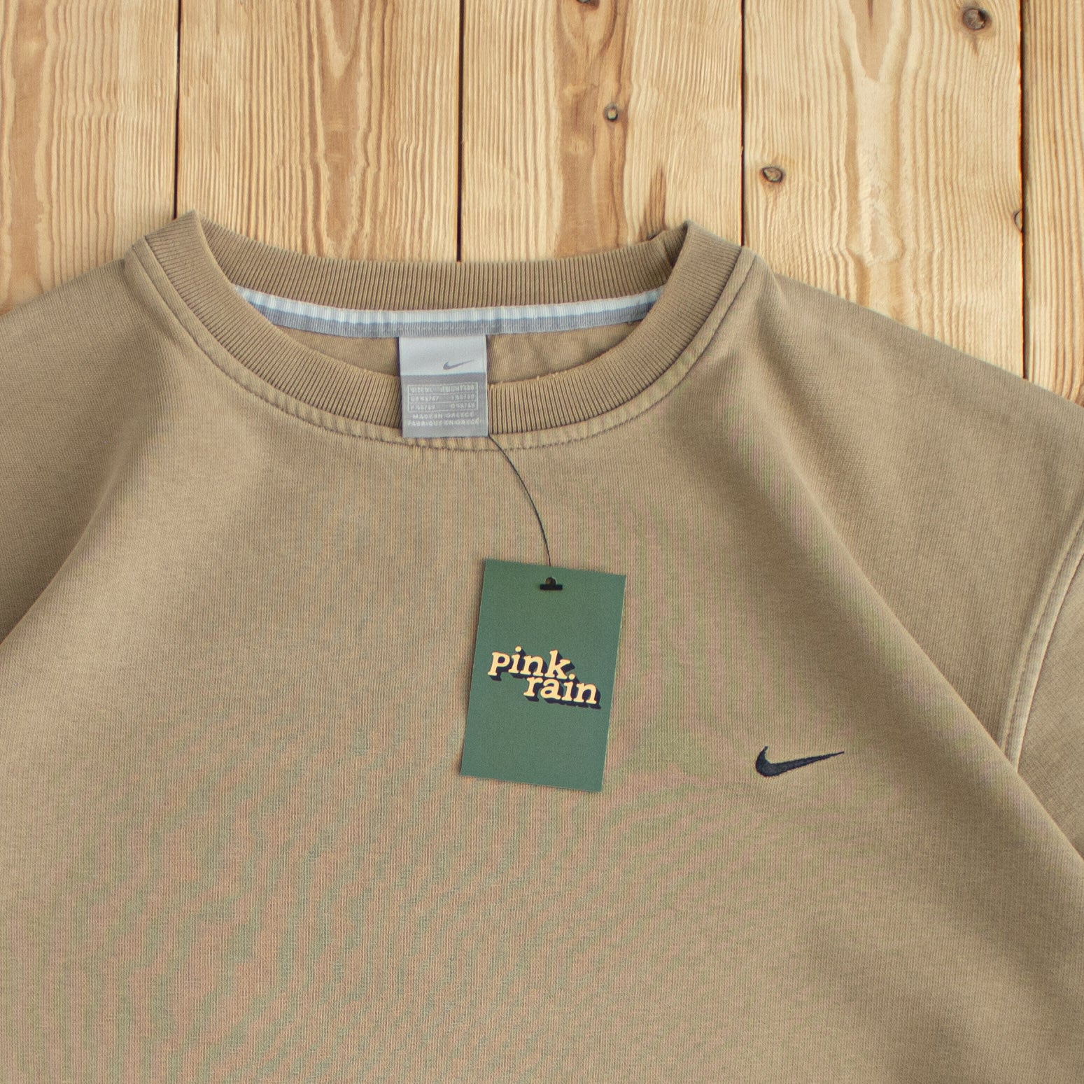 (L/XL) Nike Vintage Essential Embroidered Sweatshirt Beige