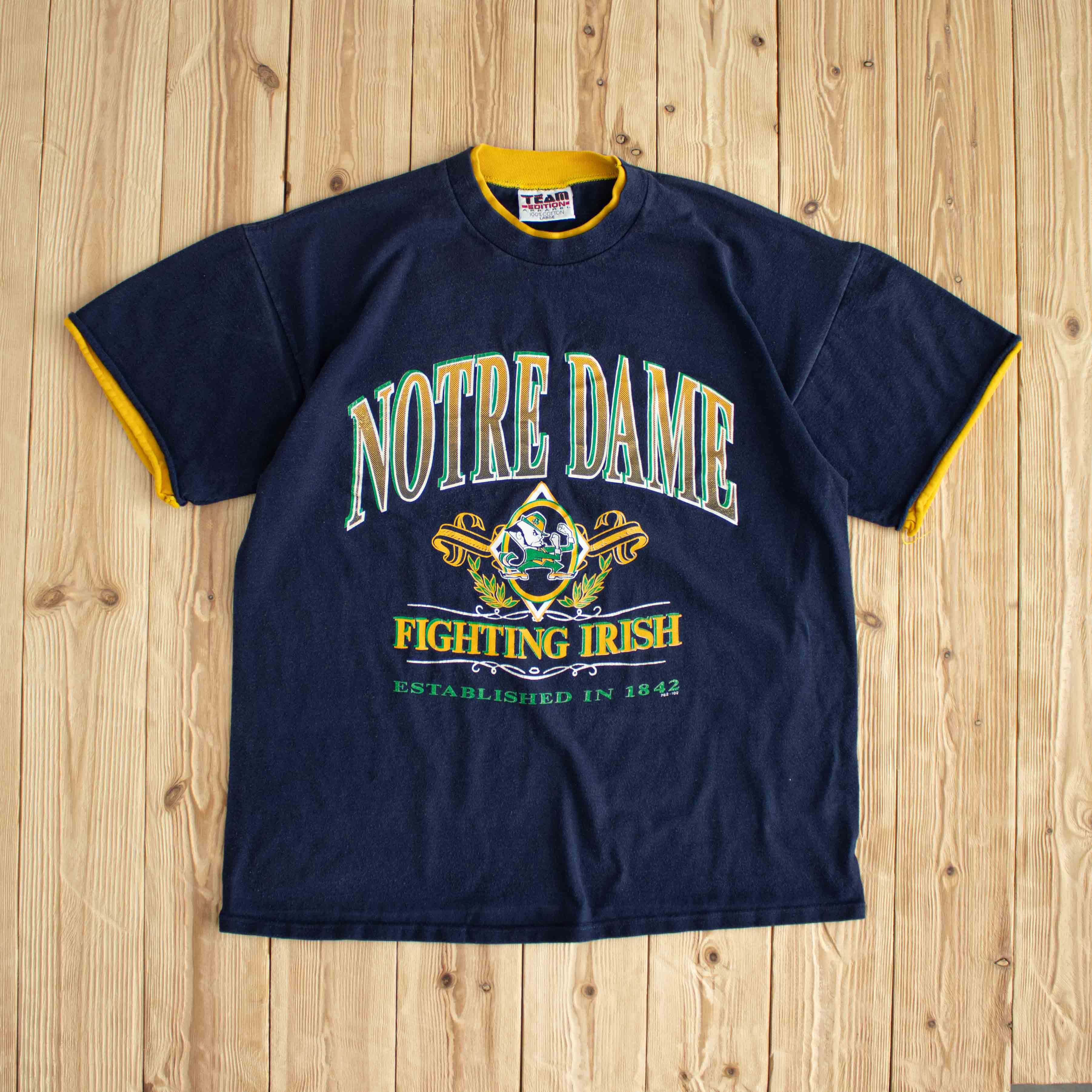(M/L) Notre Dame Fighting Irish Vintage T-Shirt Blue