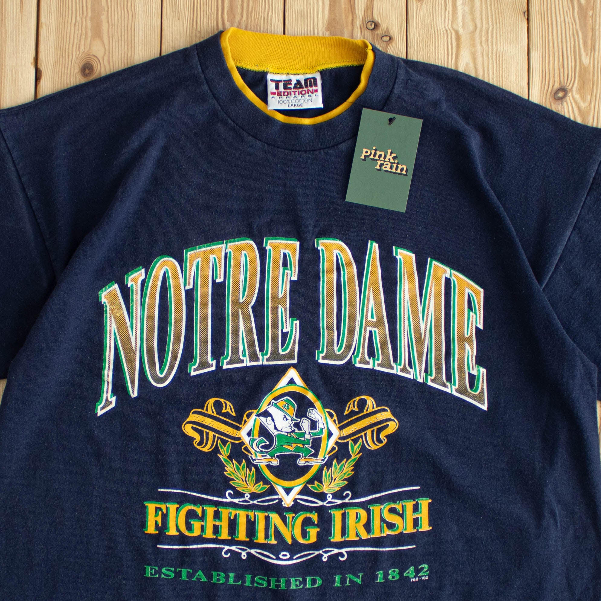(M/L) Notre Dame Fighting Irish Vintage T-Shirt Blue