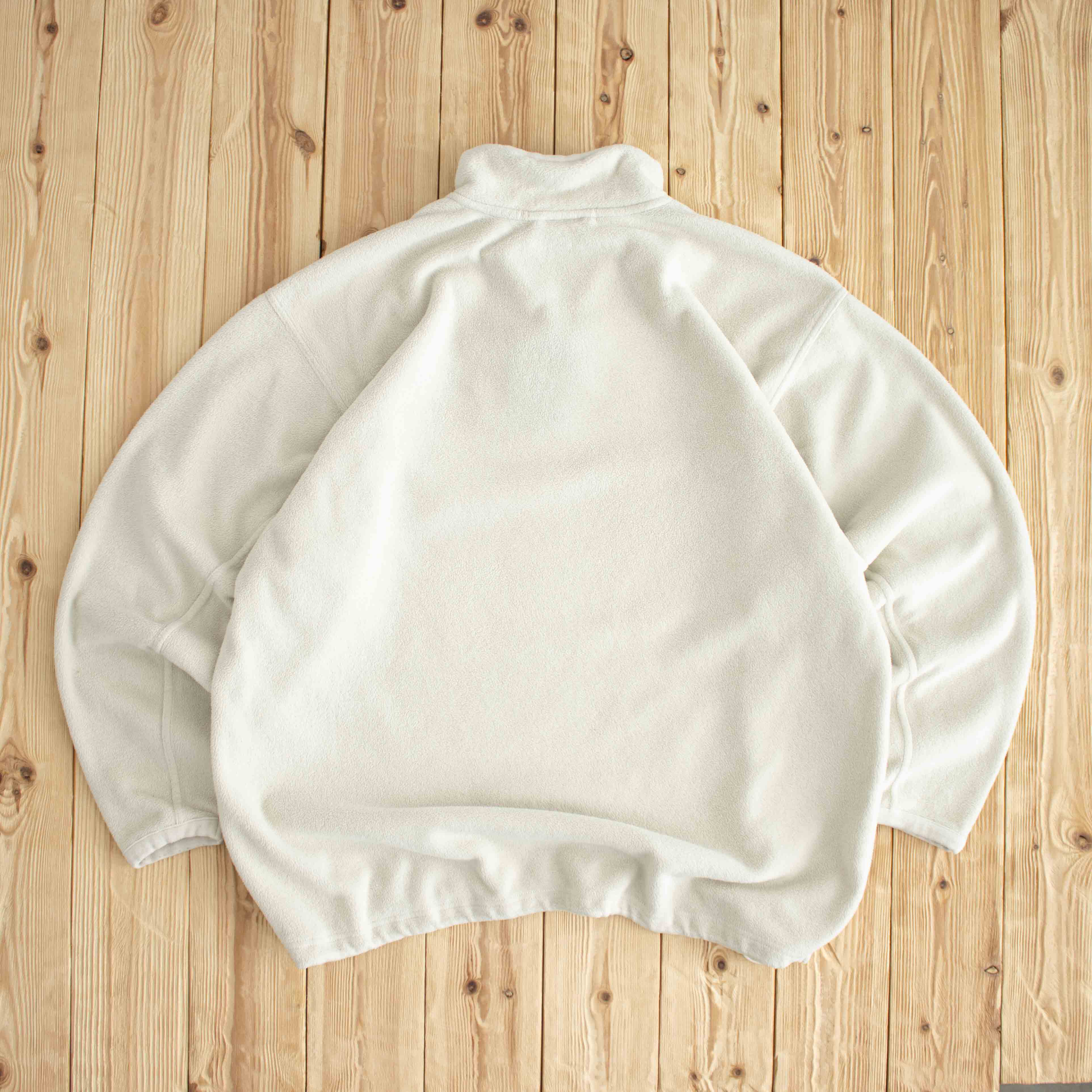 (XL) Adidas Vintage Essential Embroidered Fleece Quarter-Zip Beige