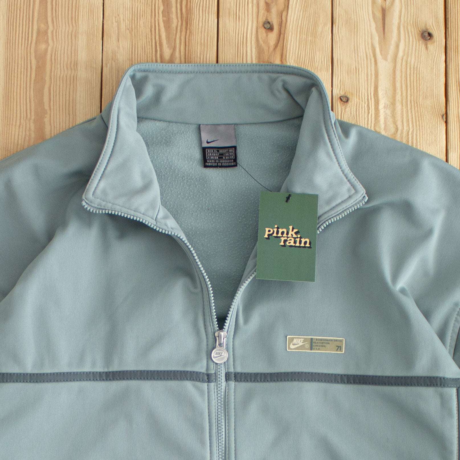 (L/XL) Nike Oregon Vintage Embroidered Full-Zip Sweatshirt Green
