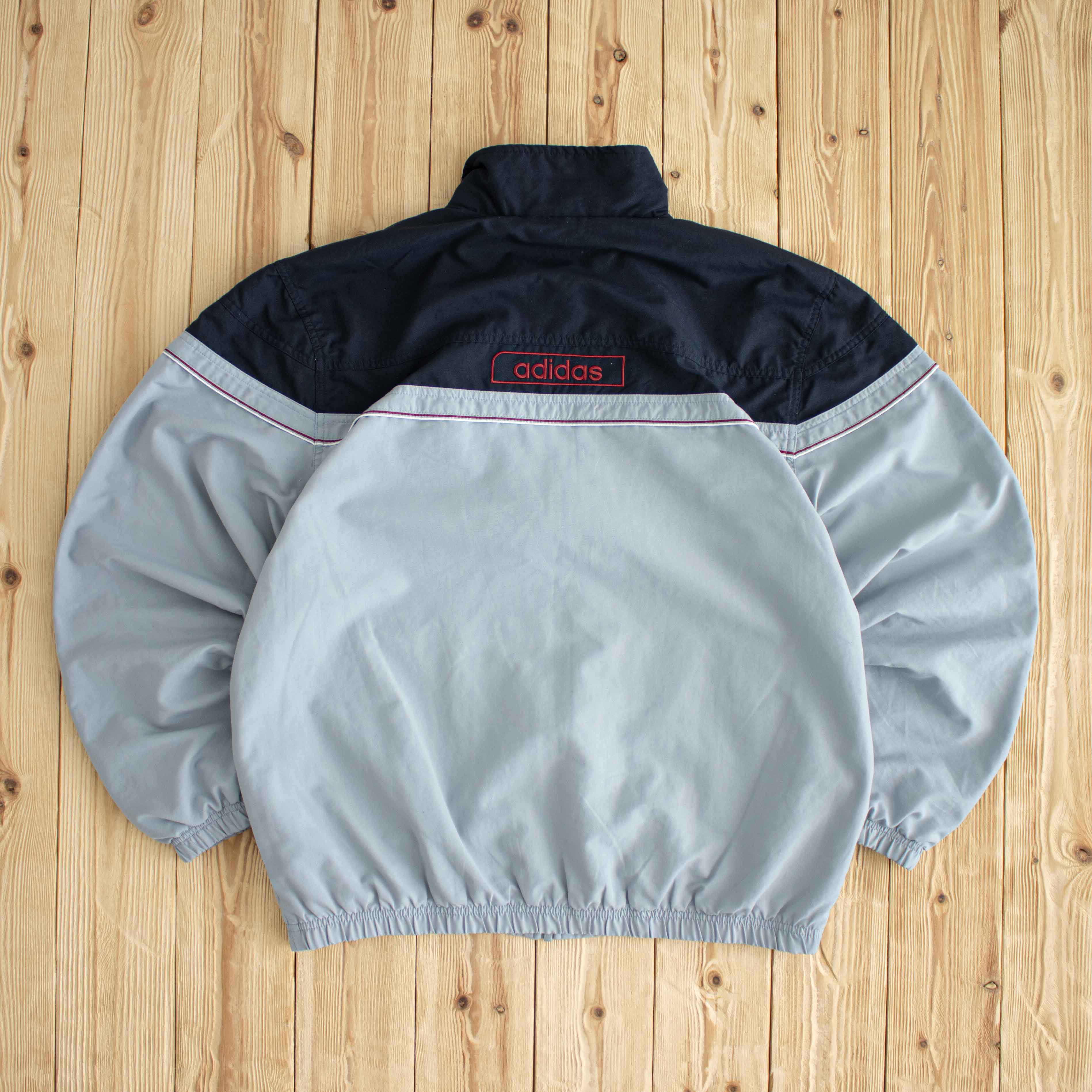 (L) Adidas Vintage Embroidered Jacket Blue