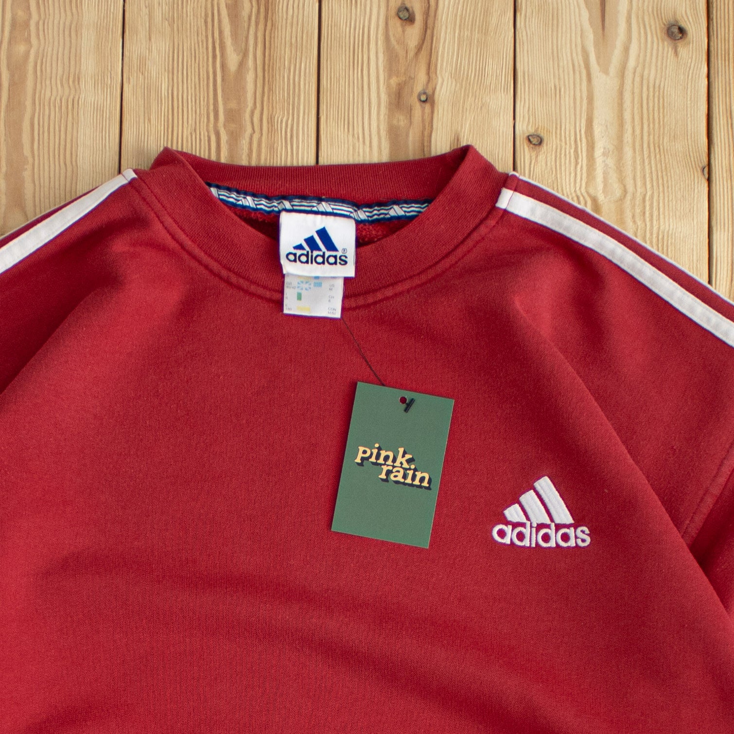 (L) Adidas Vintage Essential Embroidered Sweatshirt Red
