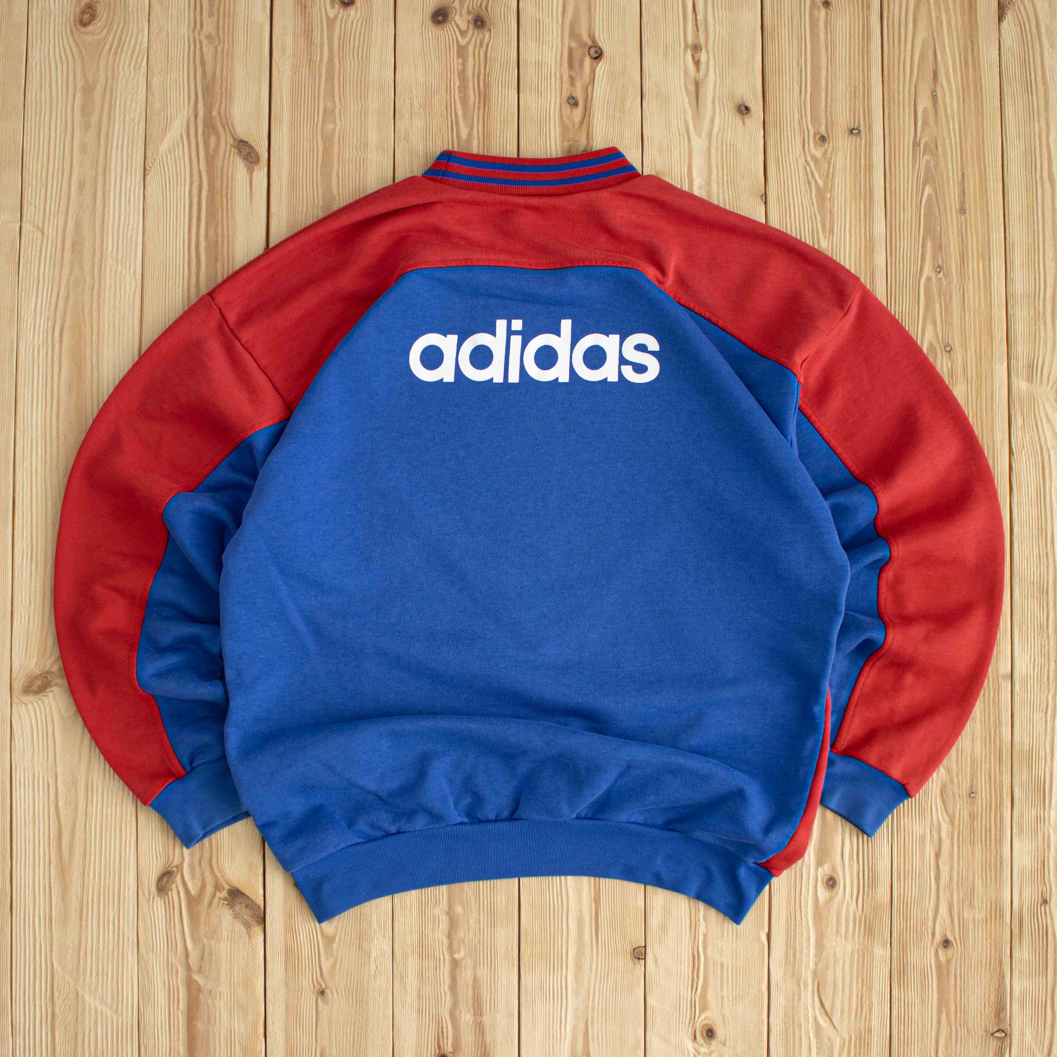 (M) Adidas Vintage Side Stripe Embroidered Sweatshirt Blue