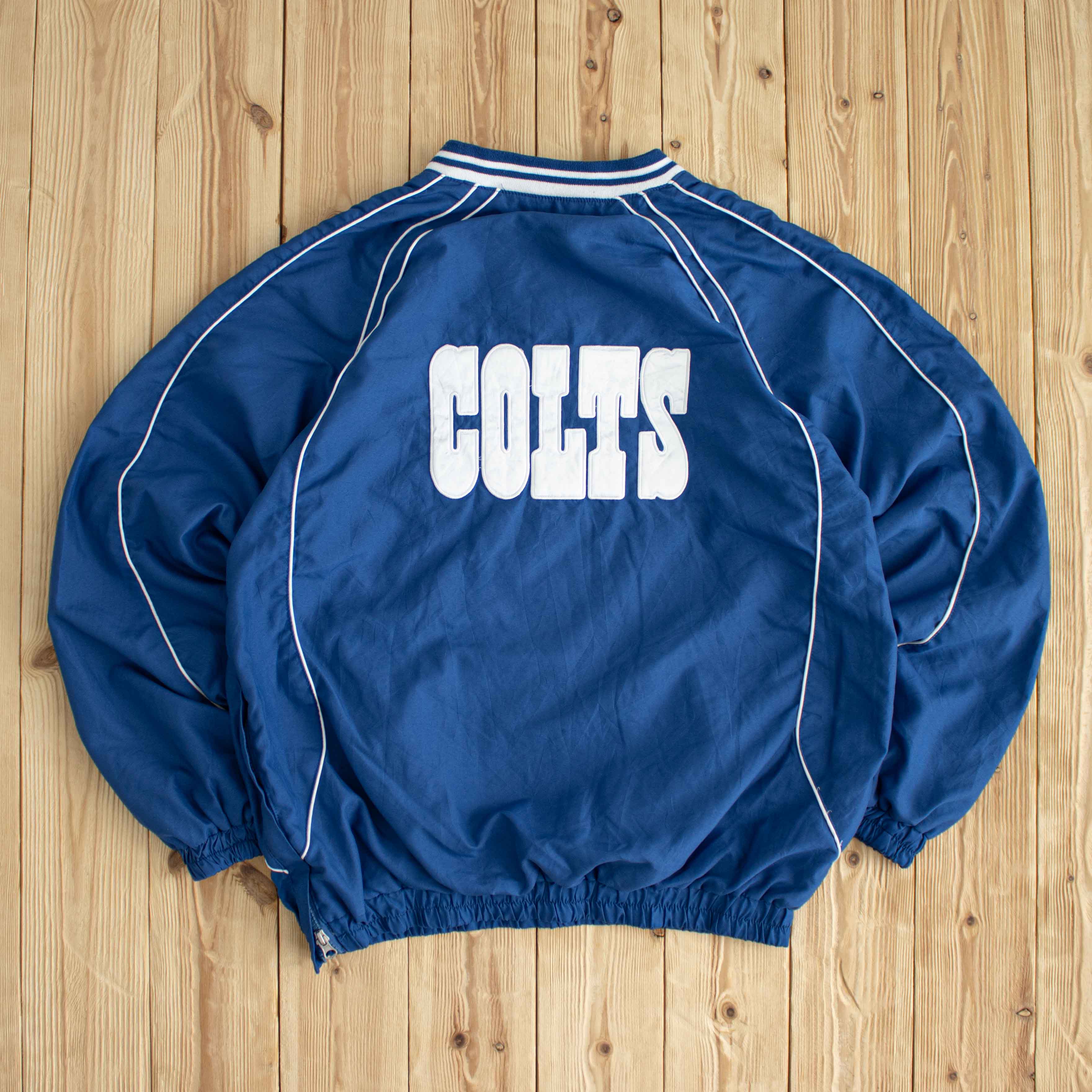 (M) NFL Indianapolis Colts Vintage Embroidered Windbreaker Blue