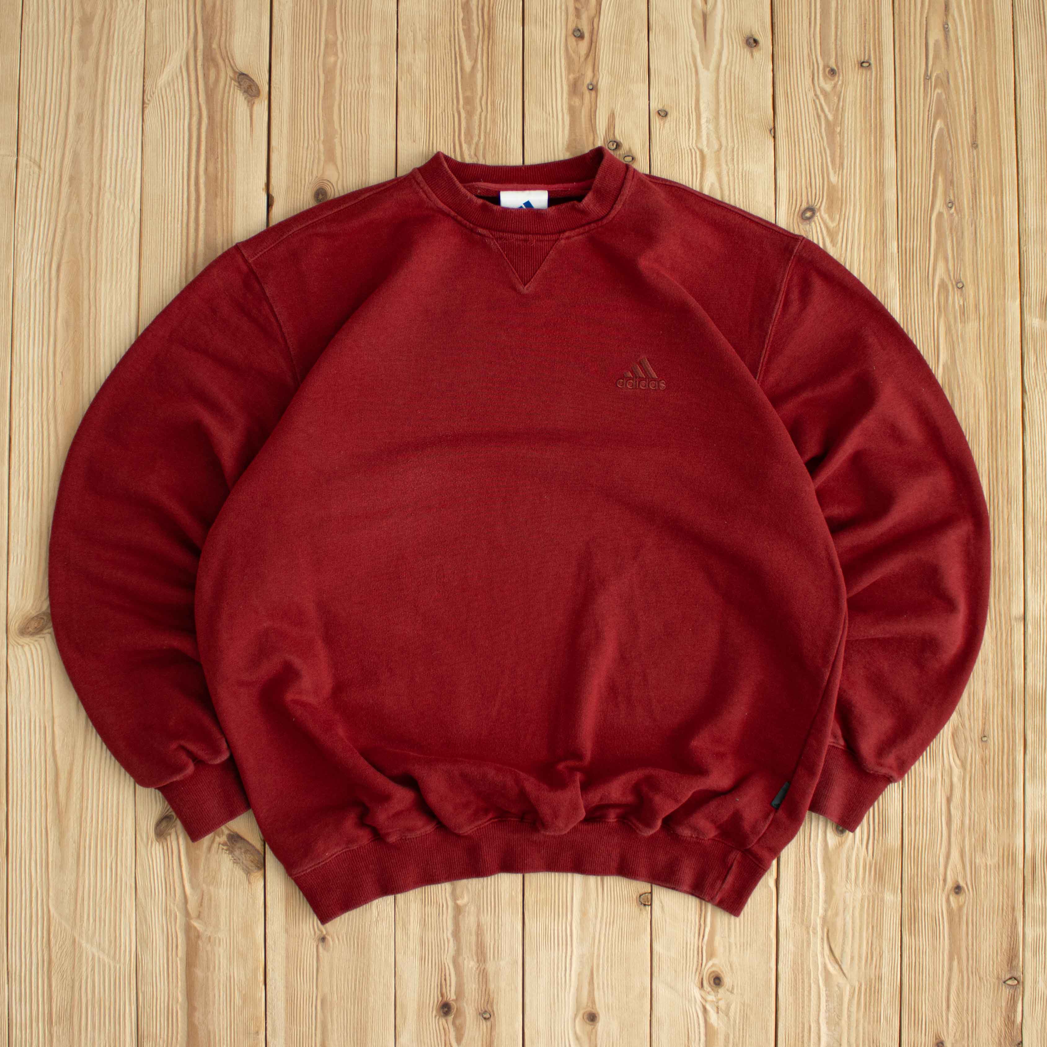 (M) Adidas Vintage Embroidered Sweatshirt Red