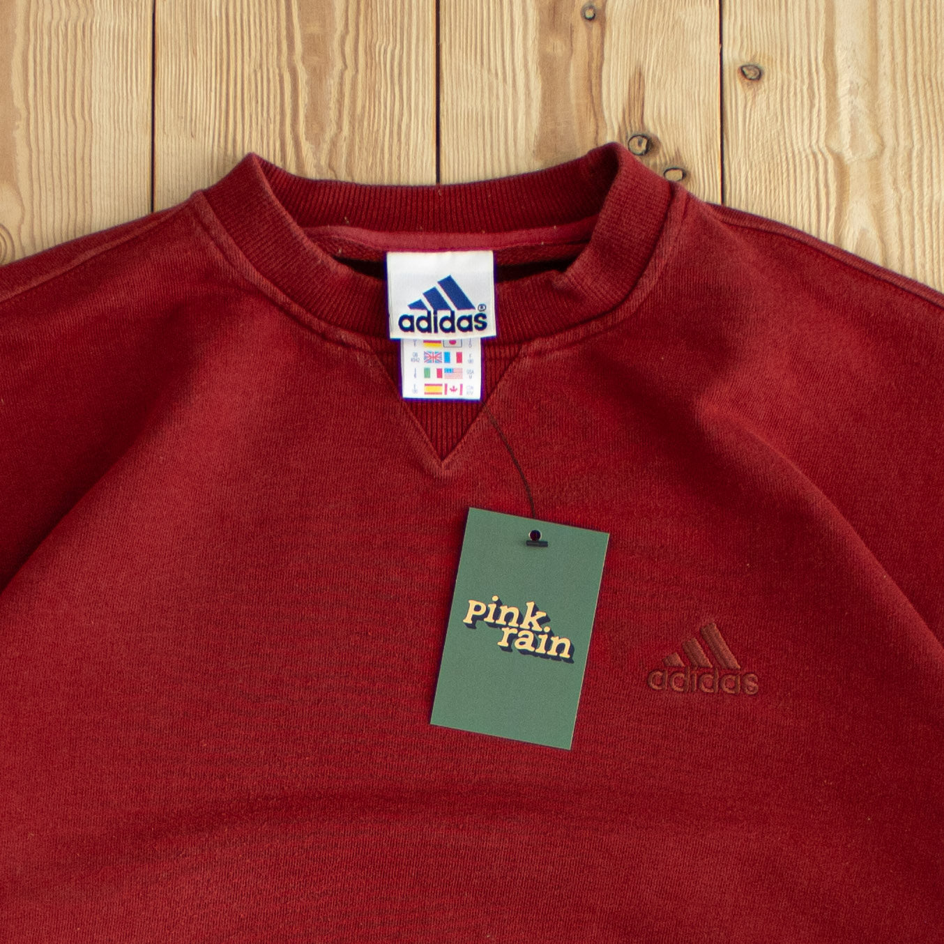 (M) Adidas Vintage Embroidered Sweatshirt Red