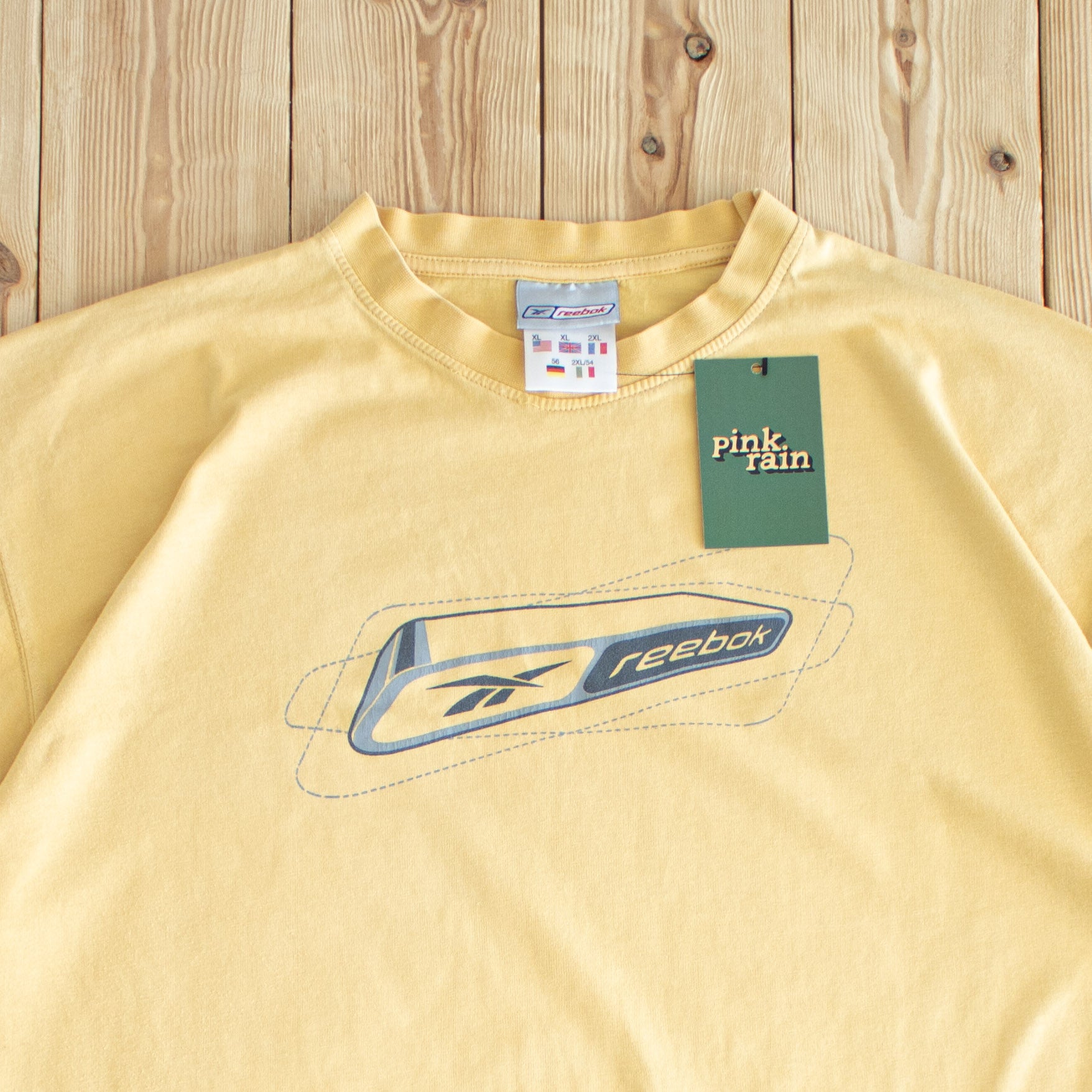 (L/XL) Reebok Vintage Printed T-Shirt Yellow