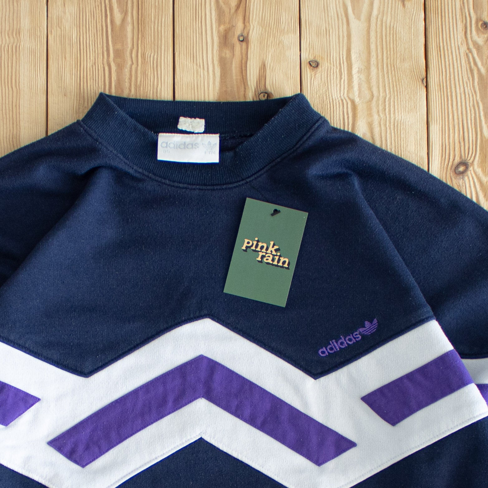 (M) Adidas Vintage Embroidered Sweatshirt Blue