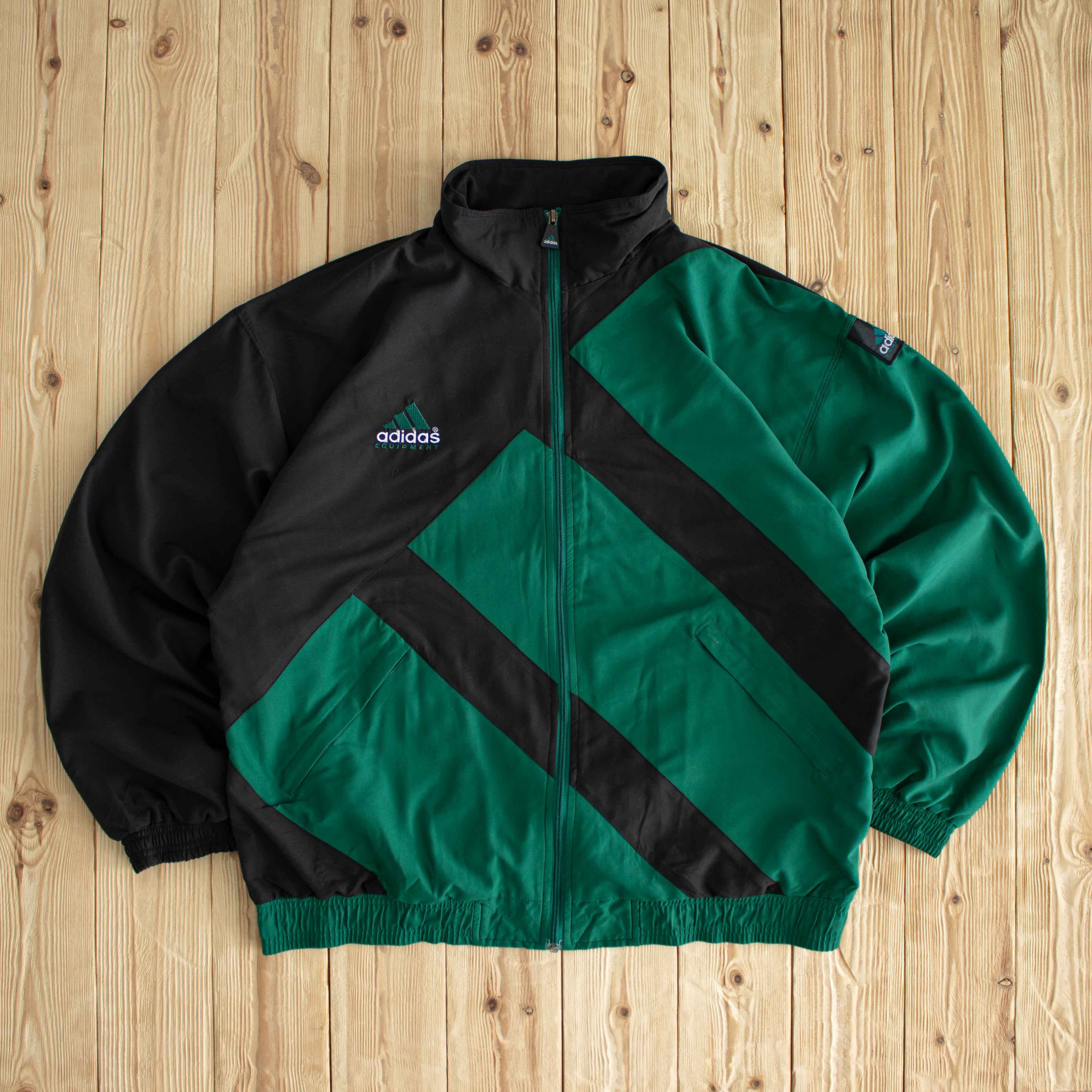 (XL) Adidas Equipment Vintage Embroidered Jacket Black/Green
