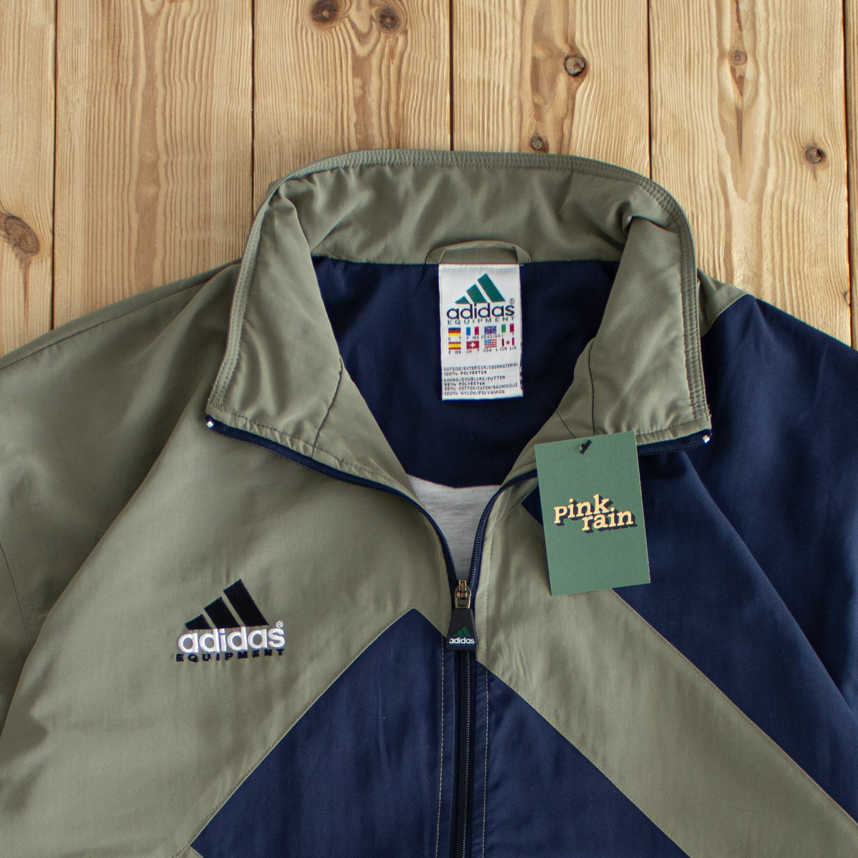 (L/XL) Adidas Equipment Vintage Embroidered Jacket Blue/Beige