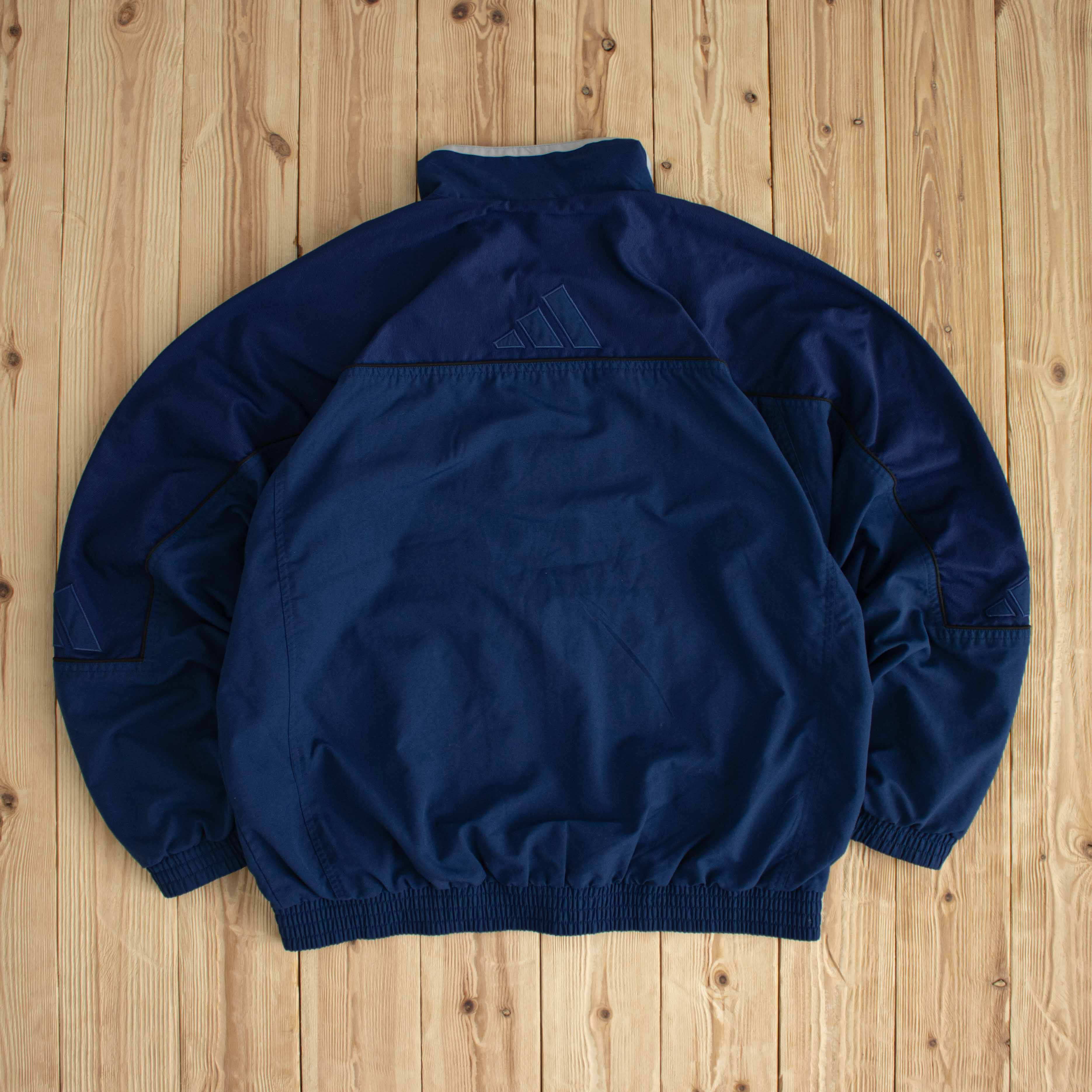 (XL) Adidas Vintage Embroidered Jacket Blue