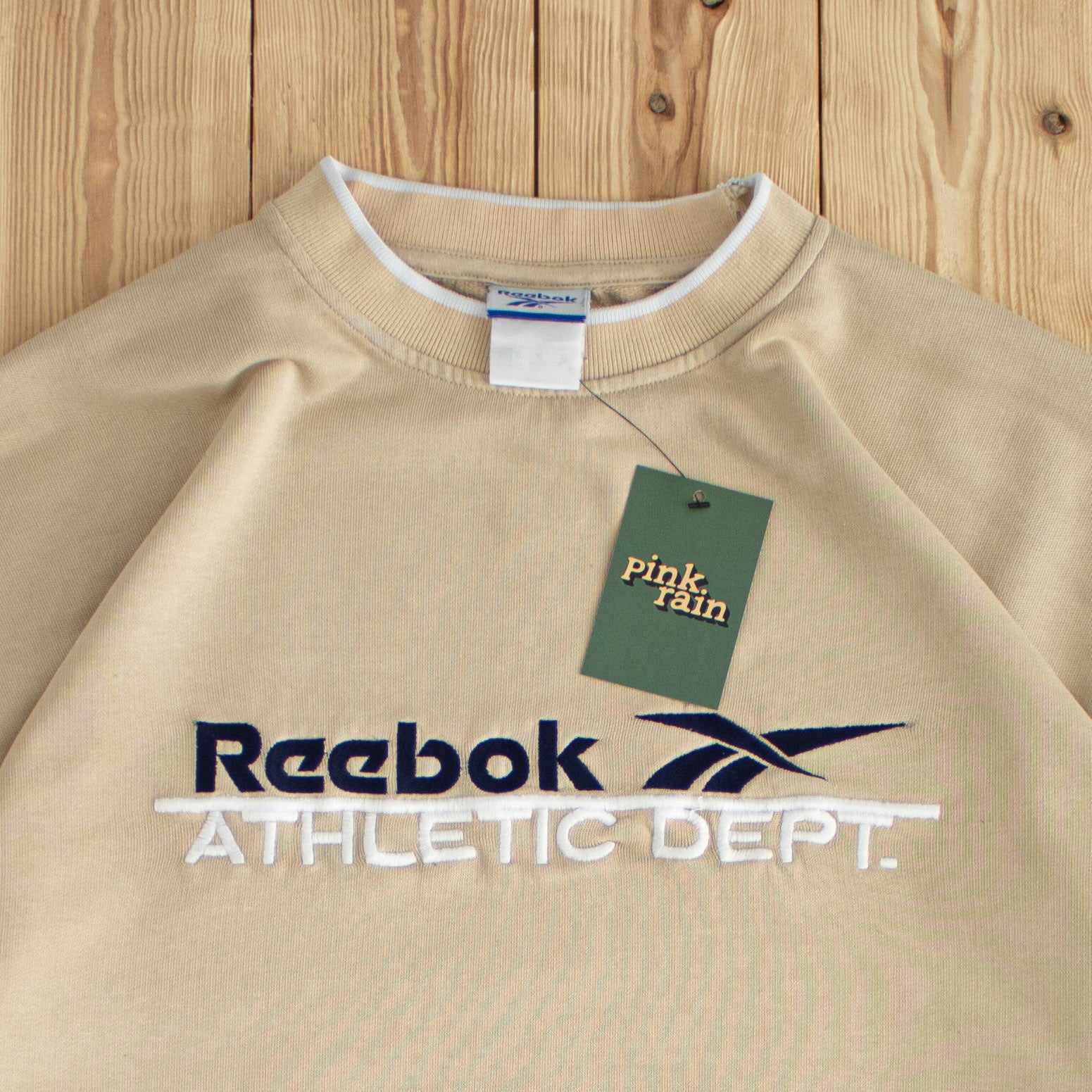 (L) Reebok Vintage Embroidered Sweatshirt Beige