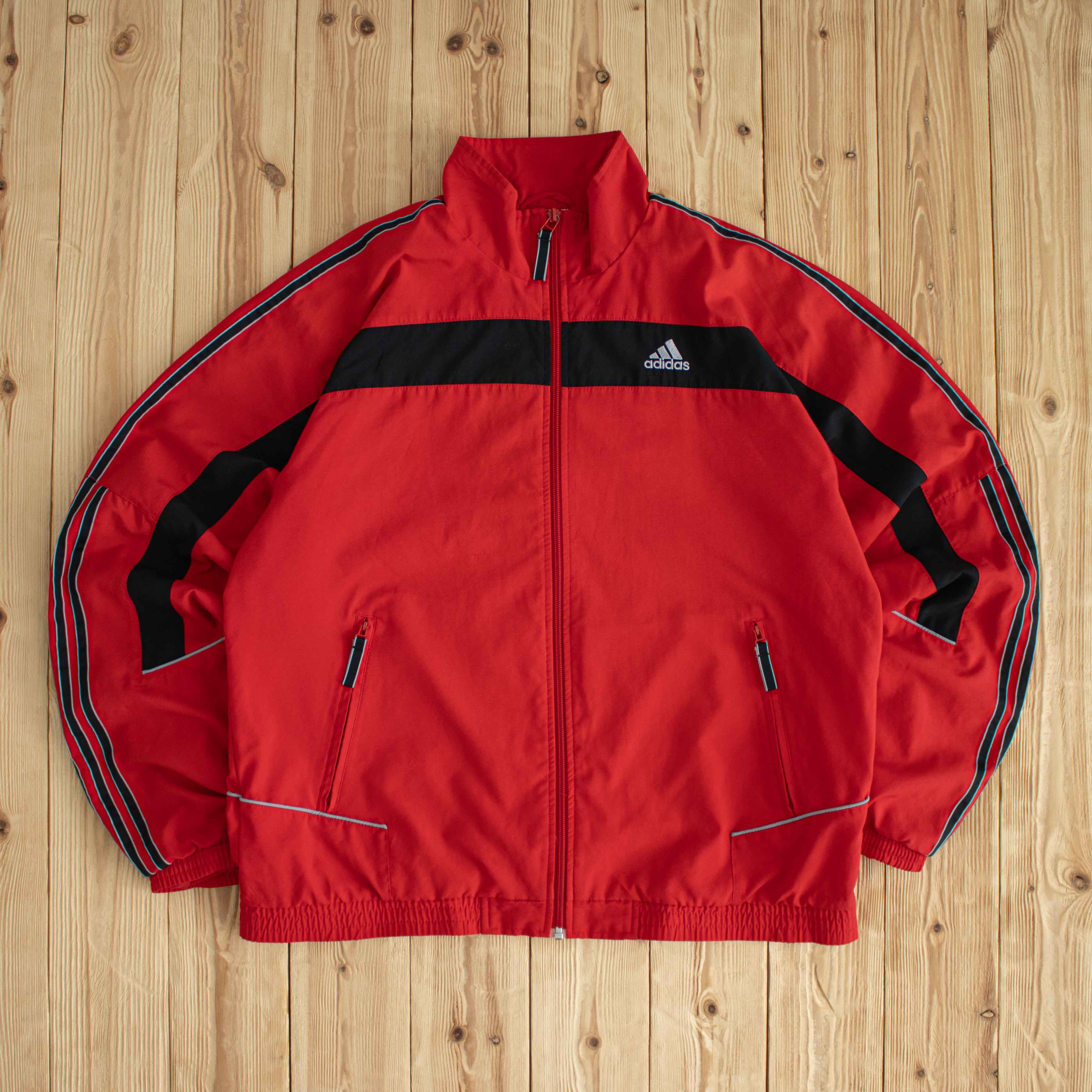 (L) Adidas Vintage Embroidered Jacket Red
