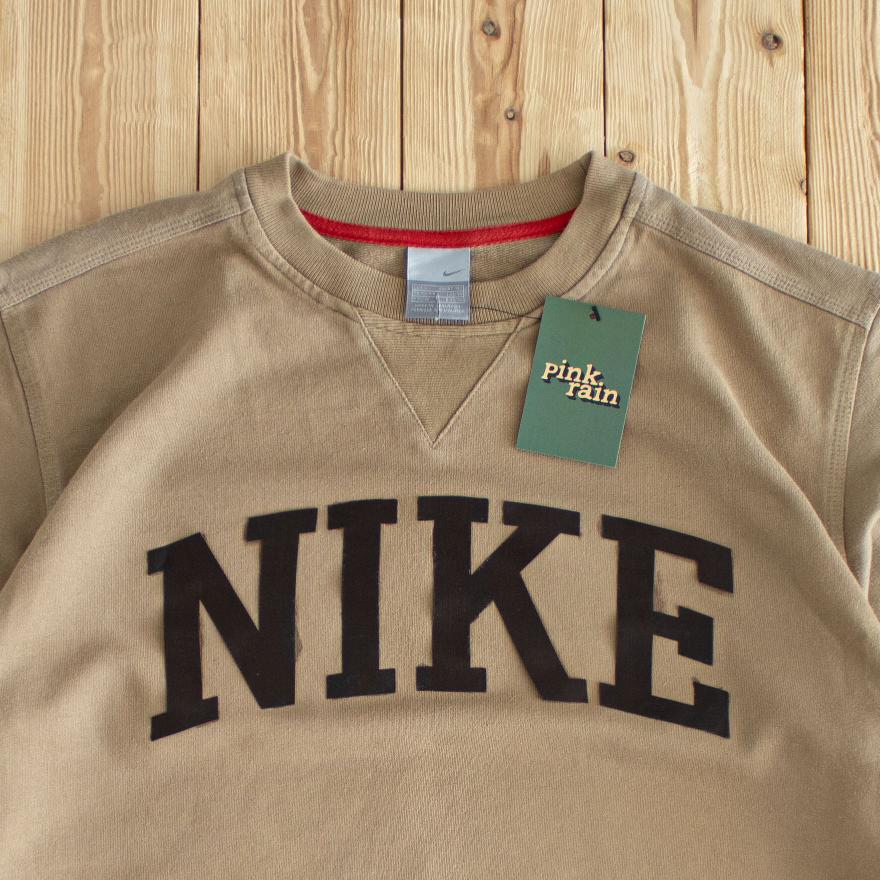 (L) Nike Vintage Spell Out Sweatshirt Beige